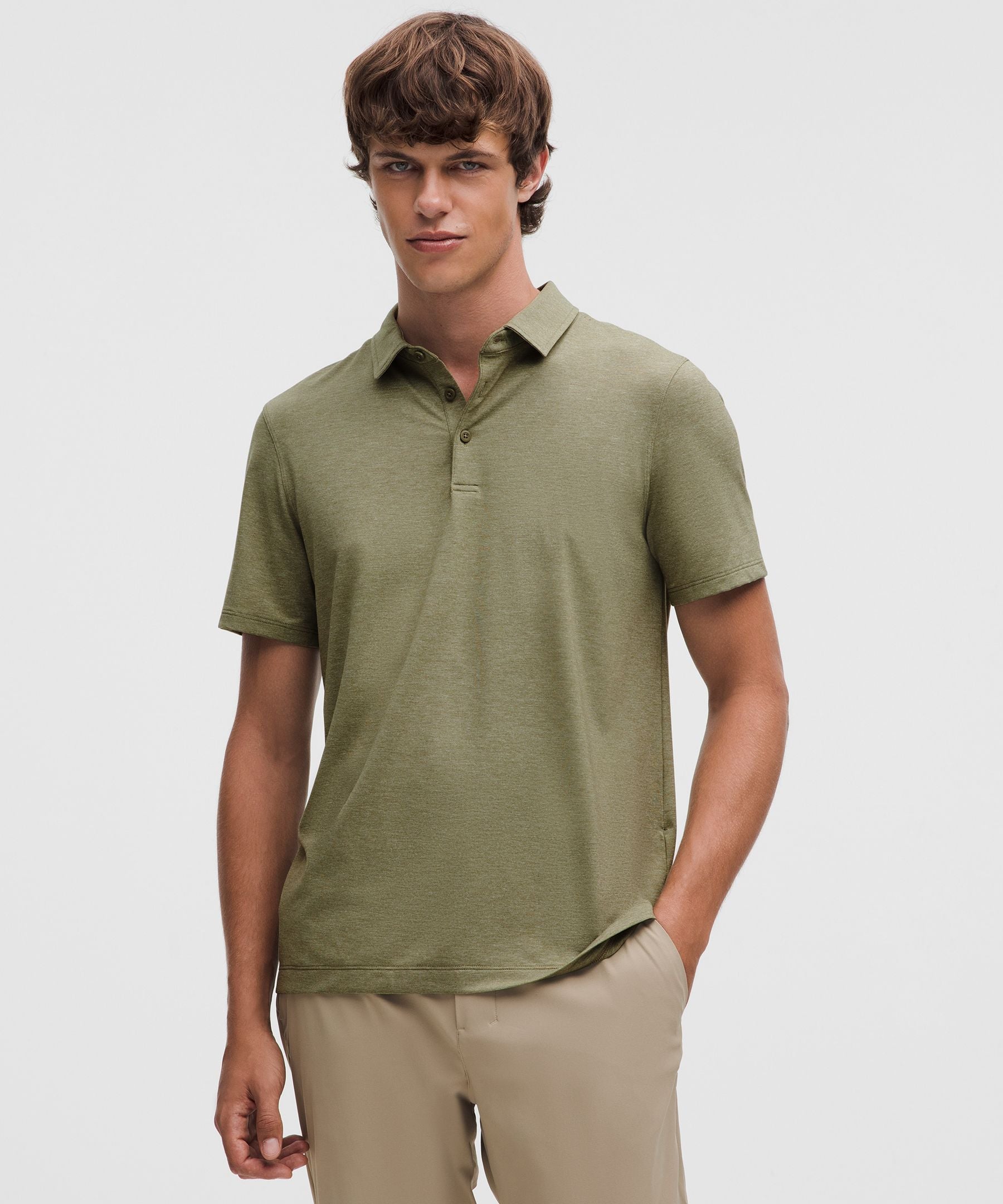 Lululemon Evolution Short-Sleeve Polo Shirt Heathered Bay Leaf