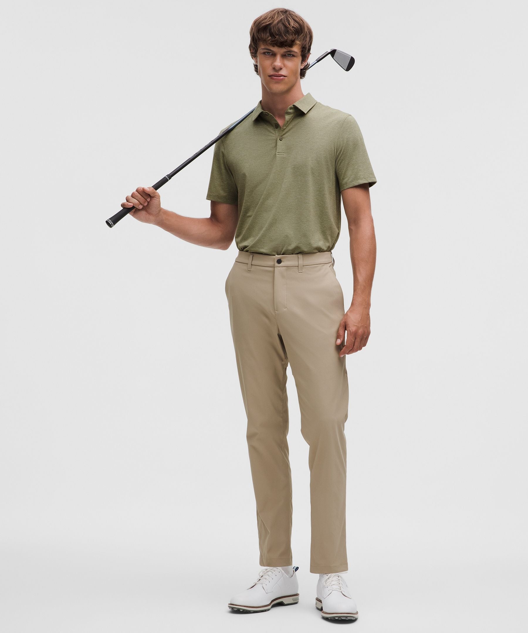 Lululemon Evolution Short-Sleeve Polo Shirt Heathered Bay Leaf