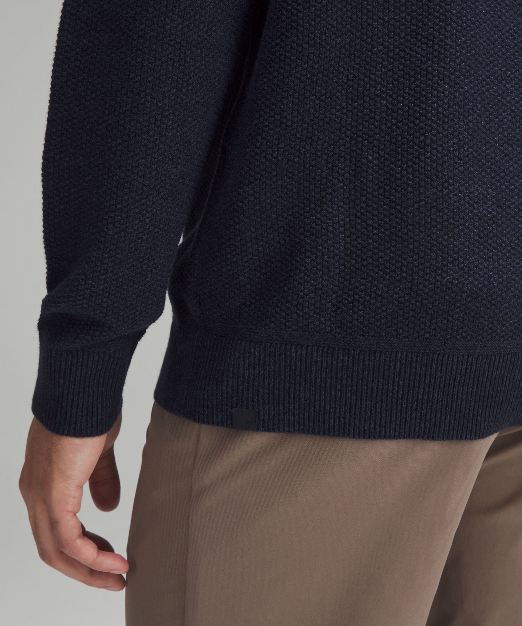 Lululemon Textured Knit Crewneck Sweater Heathered Classic Navy