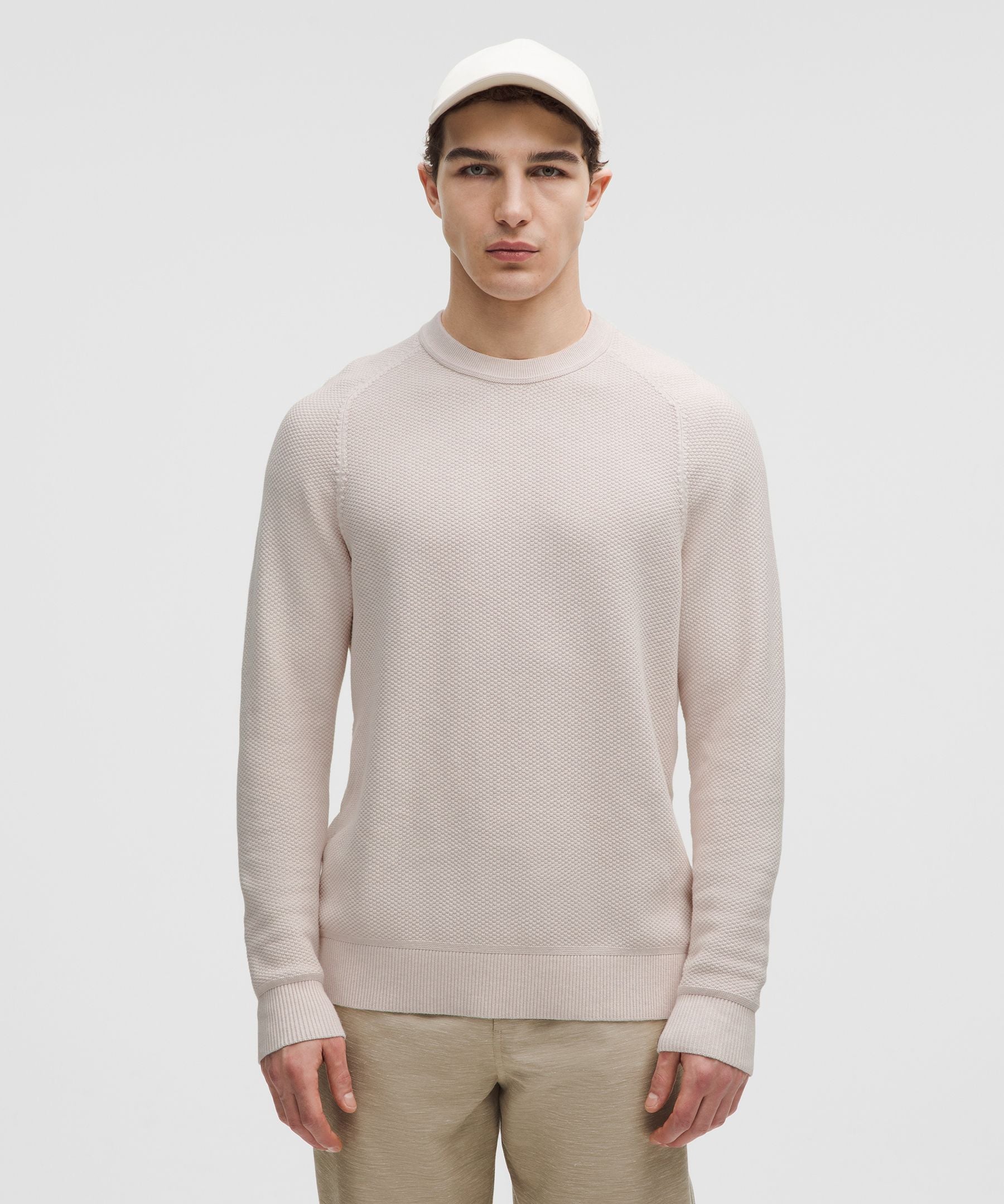 Lululemon Textured Knit Crewneck Sweater Heathered Natural Ivory