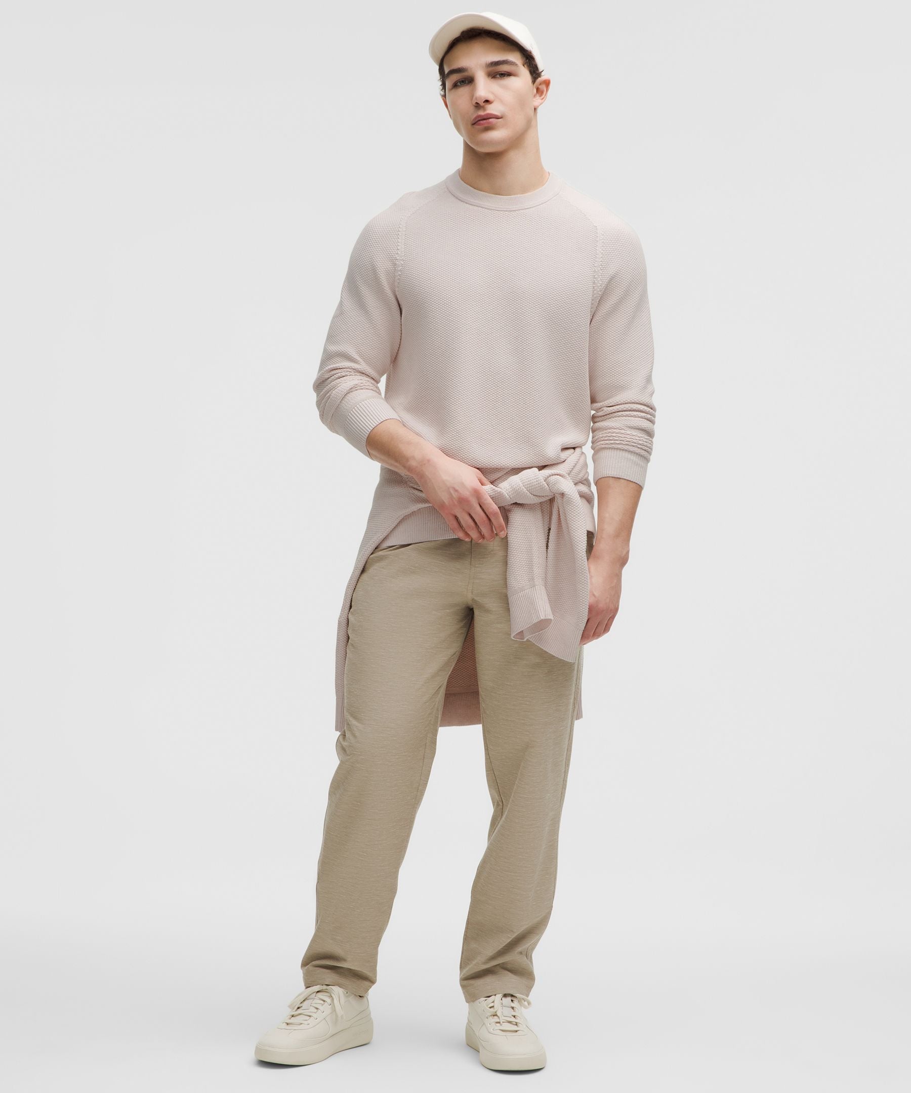 Lululemon Textured Knit Crewneck Sweater Heathered Natural Ivory