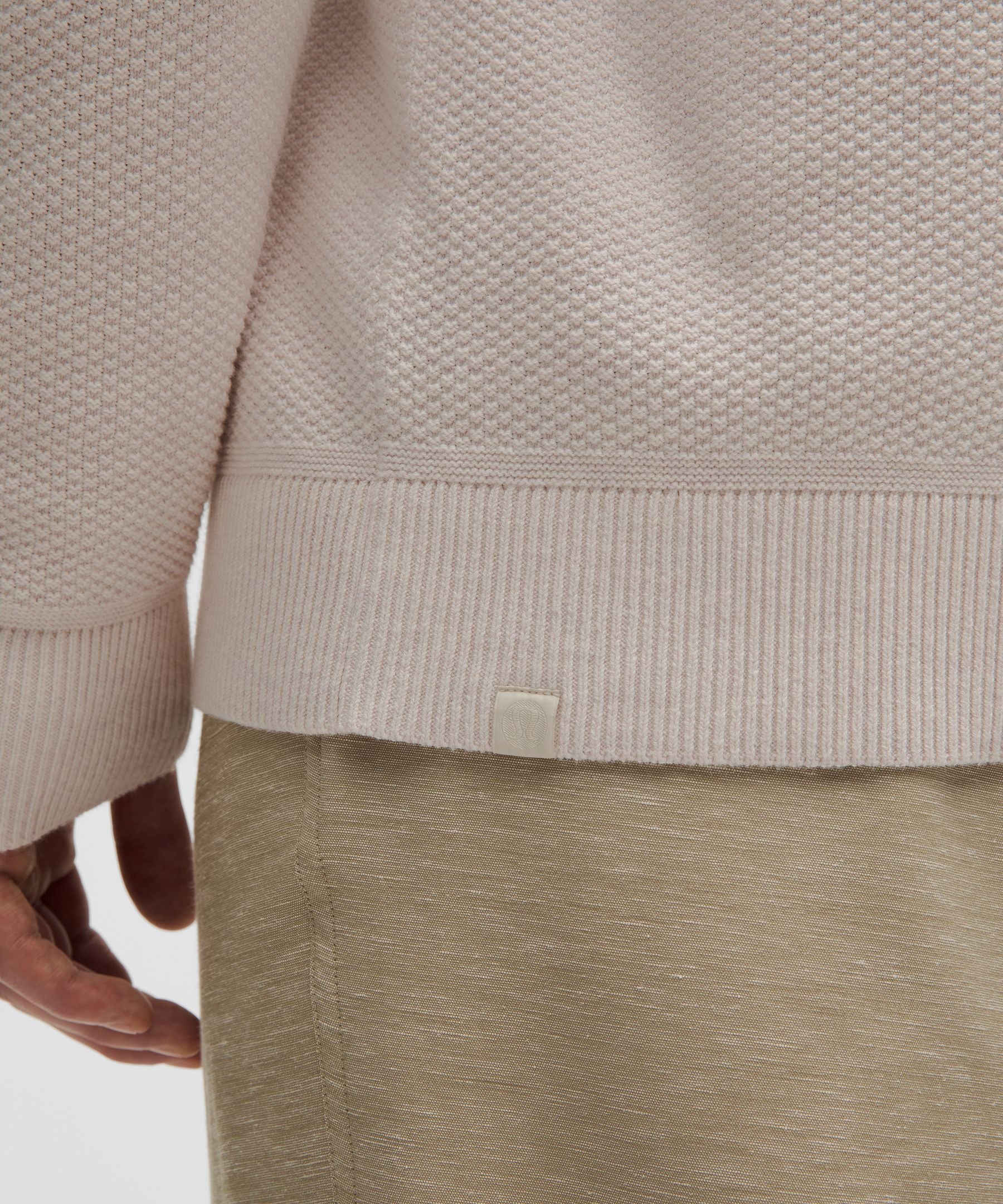 Lululemon Textured Knit Crewneck Sweater Heathered Natural Ivory