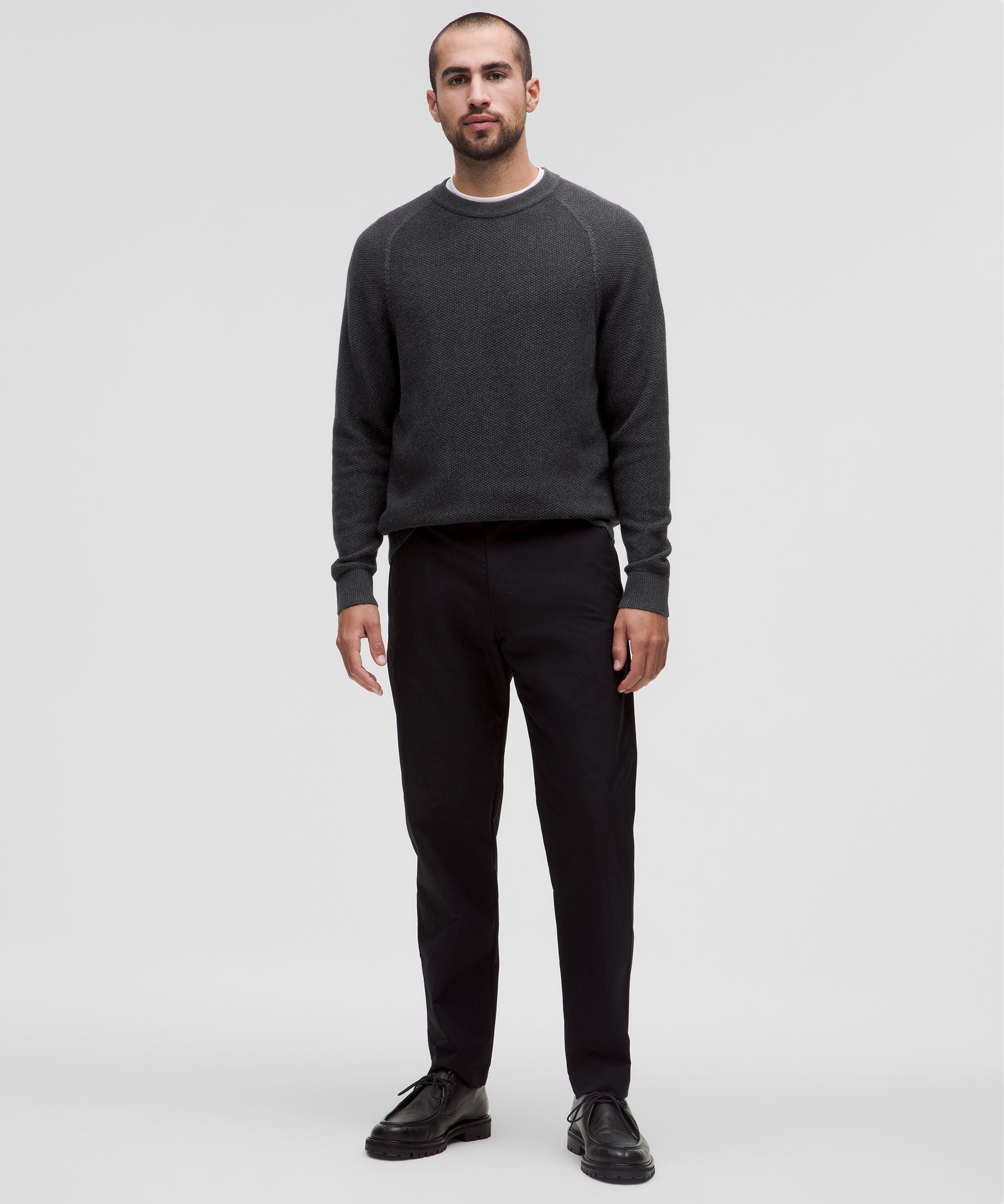Lululemon Textured Knit Crewneck Sweater Heathered Black
