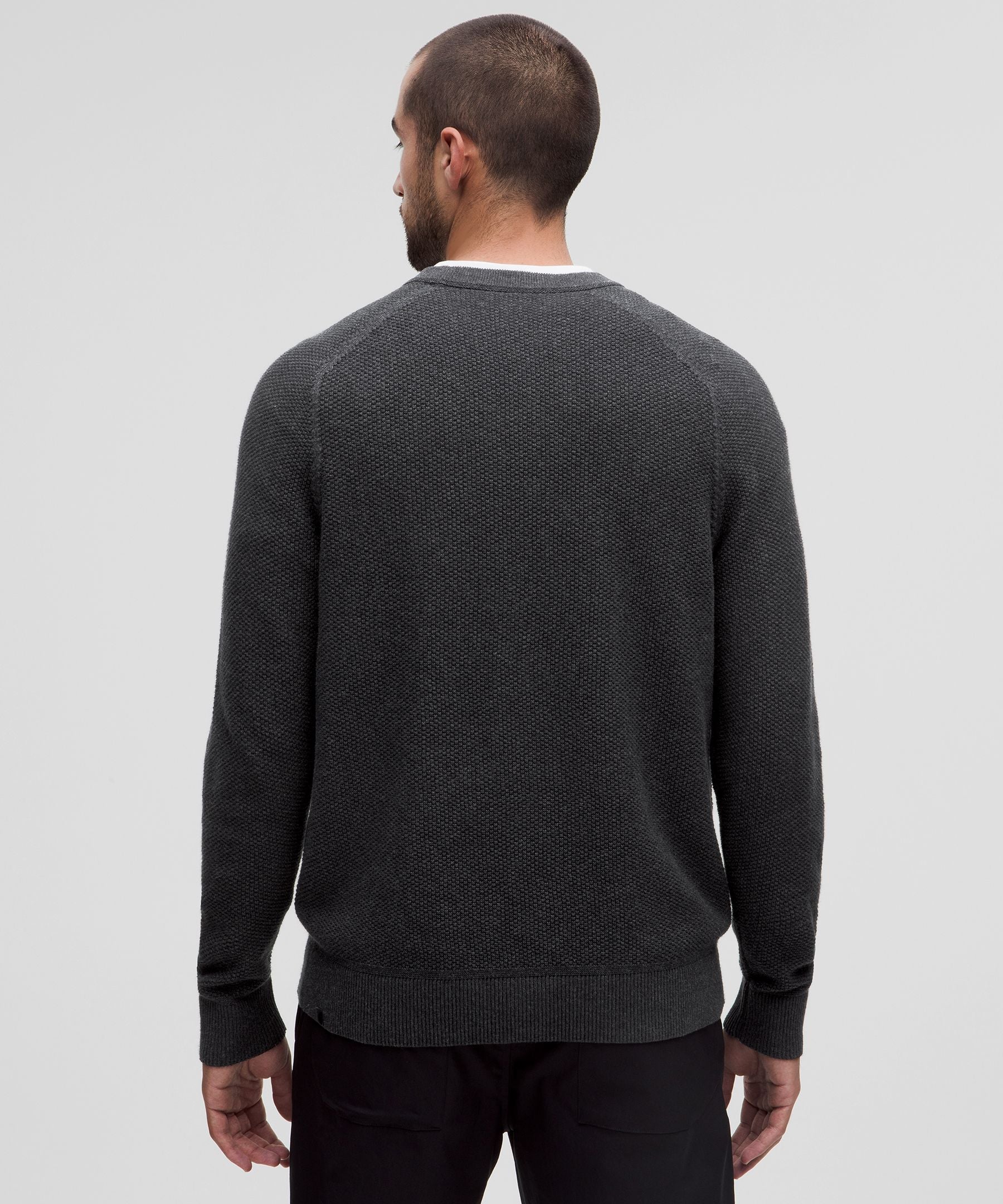 Lululemon Textured Knit Crewneck Sweater Heathered Black