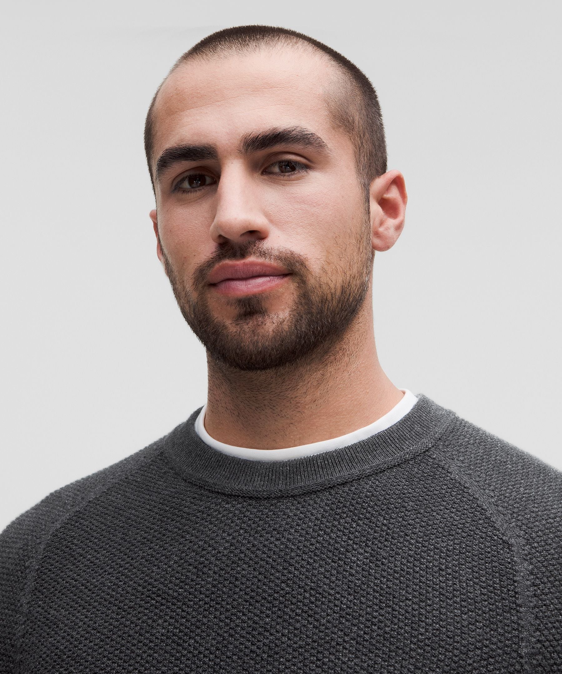 Lululemon Textured Knit Crewneck Sweater Heathered Black