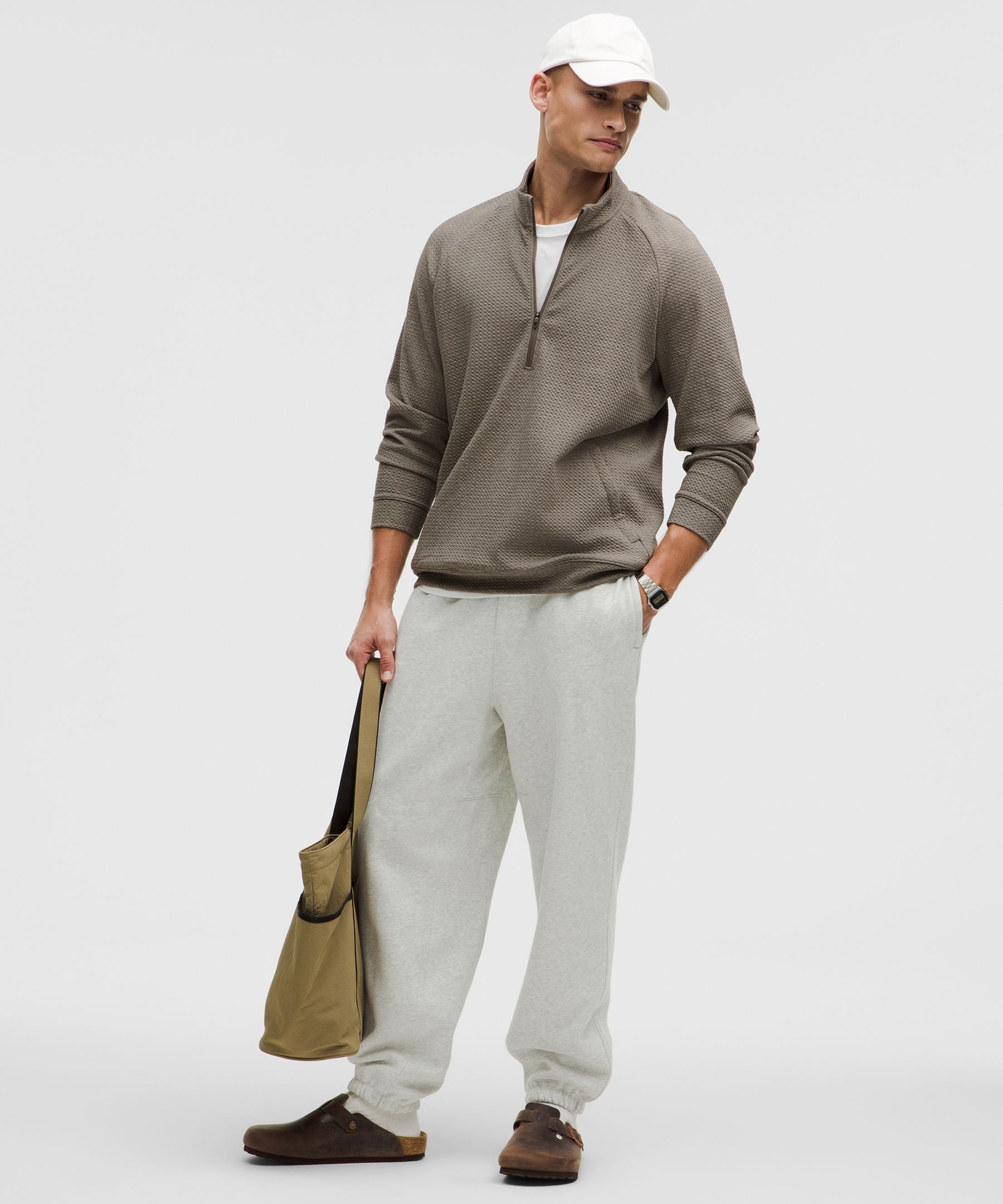 Lululemon Textured Double-Knit Cotton Half Zip