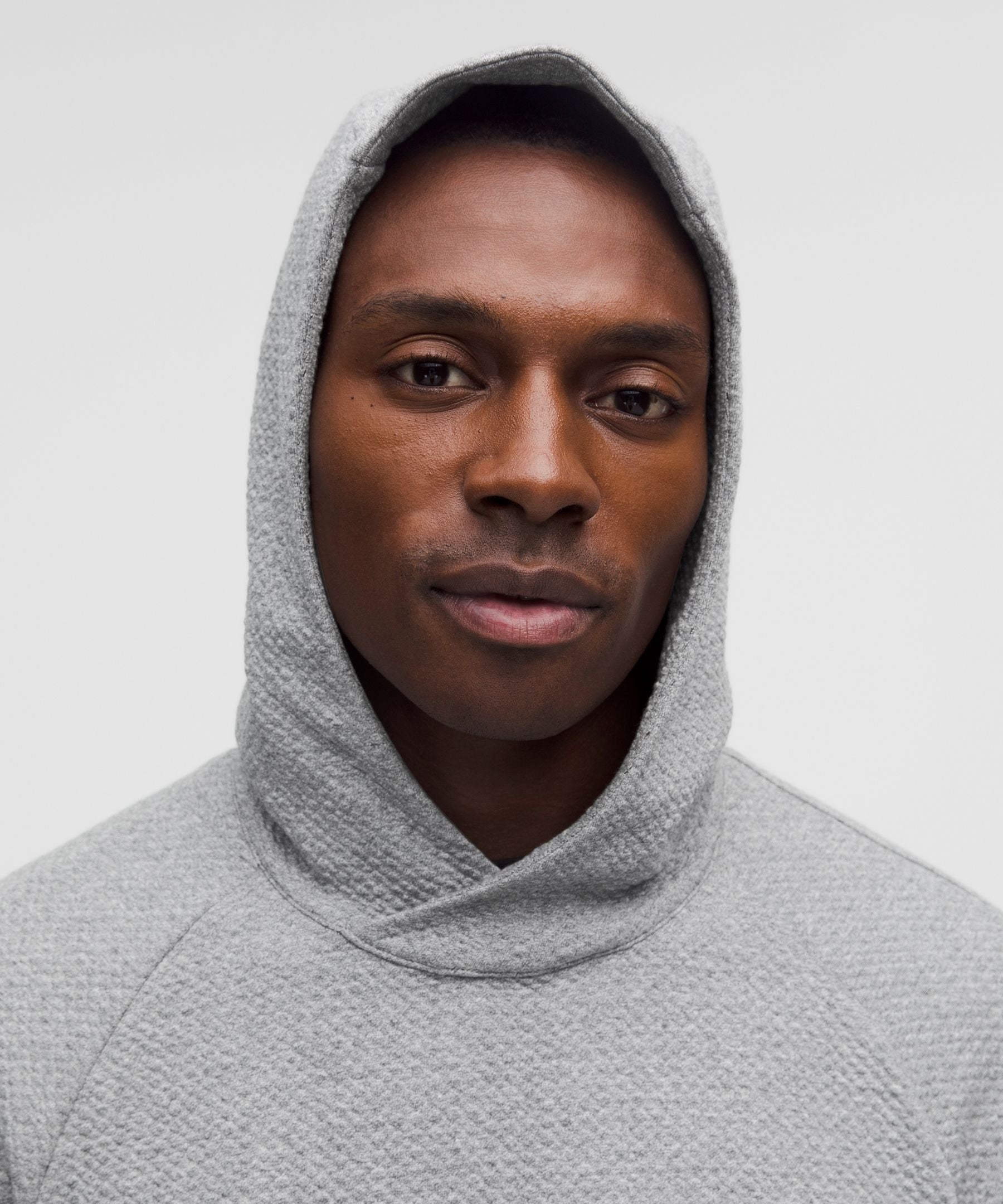 Lululemon Textured Double-Knit Cotton Hoodie Heathered Medium Grey/Black