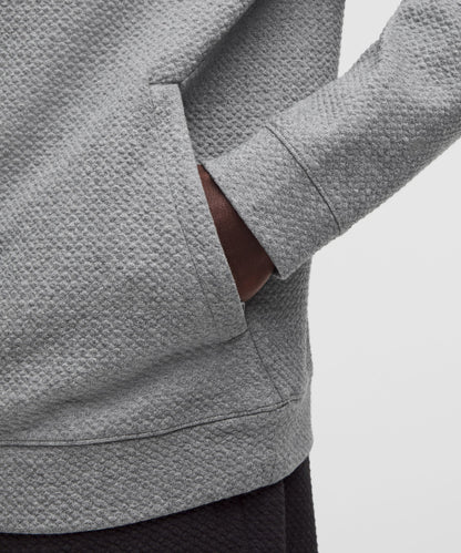 Lululemon Textured Double-Knit Cotton Hoodie Heathered Medium Grey/Black