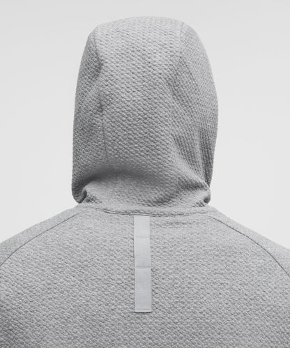 Lululemon Textured Double-Knit Cotton Hoodie Heathered Medium Grey/Black