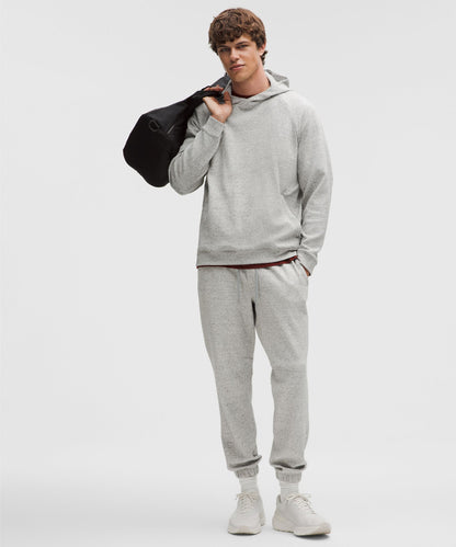 Lululemon Textured Double-Knit Cotton Hoodie Heathered Melody Light Grey/Black