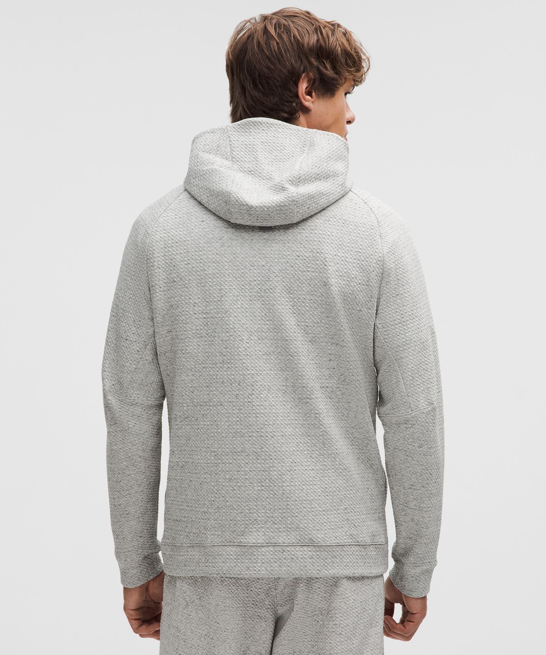 Lululemon Textured Double-Knit Cotton Hoodie Heathered Melody Light Grey/Black