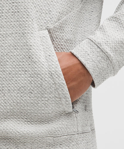 Lululemon Textured Double-Knit Cotton Hoodie Heathered Melody Light Grey/Black