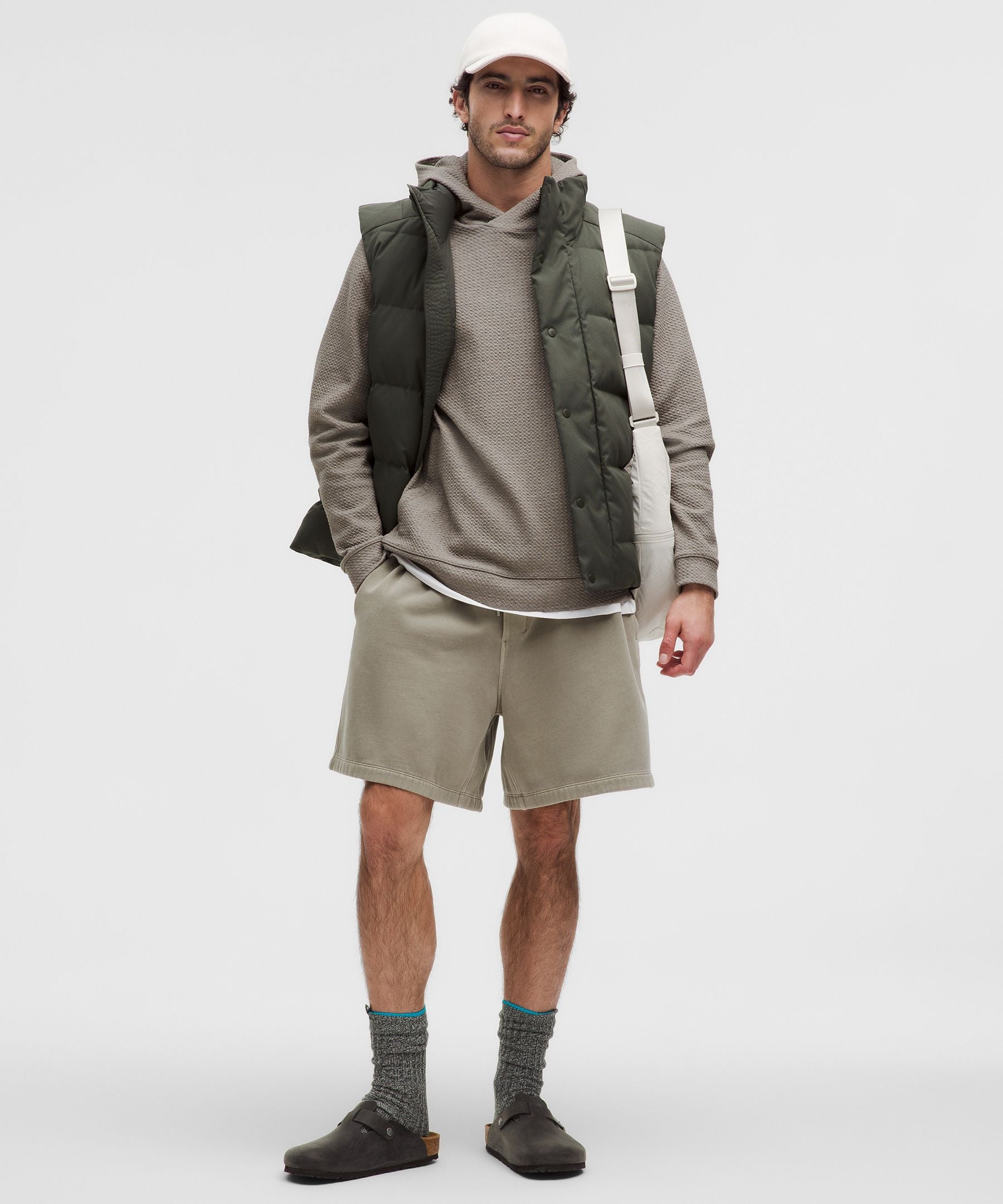 Lululemon Textured Double-Knit Cotton Hoodie Heathered Rover/Black