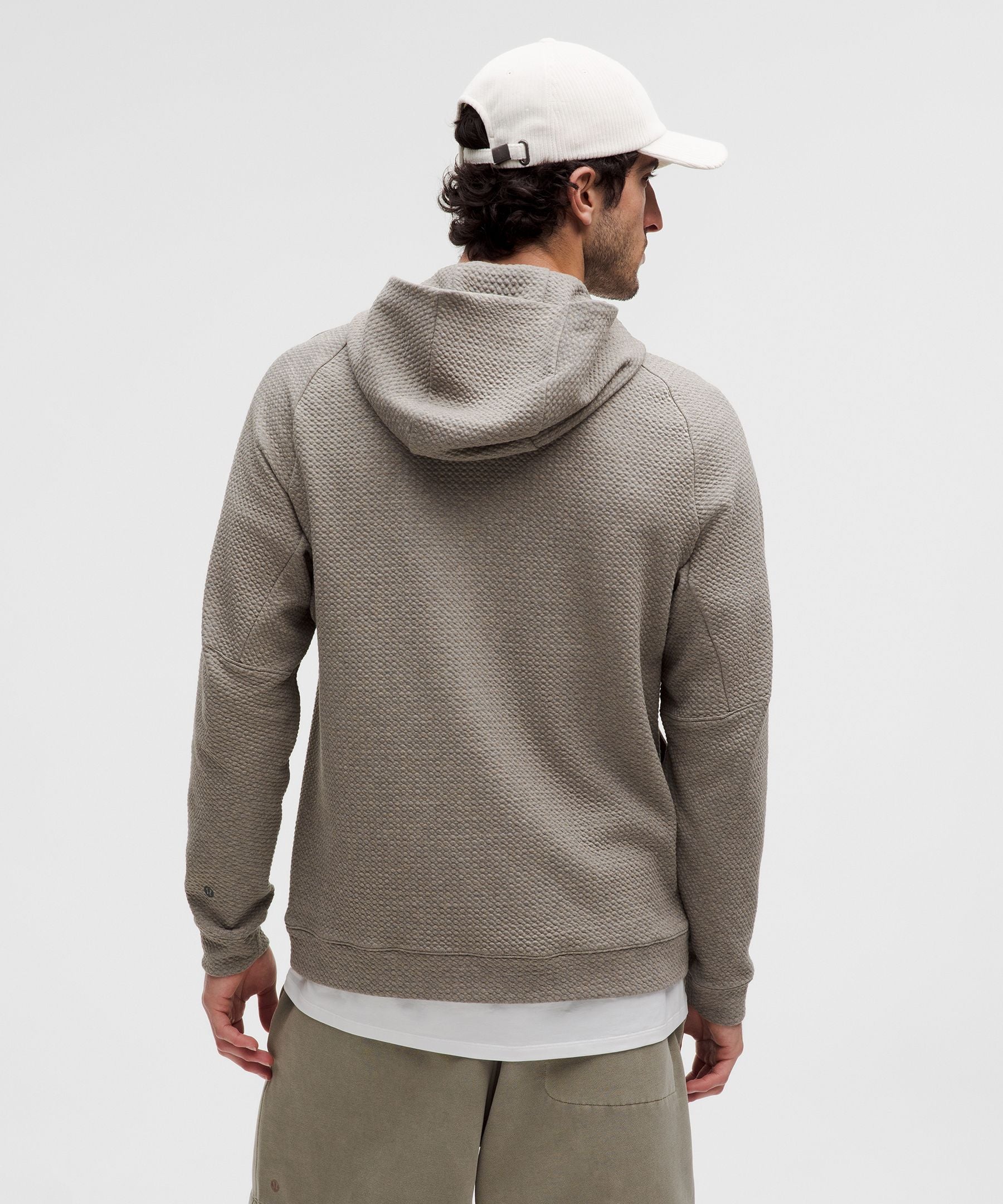 Lululemon Textured Double-Knit Cotton Hoodie Heathered Rover/Black