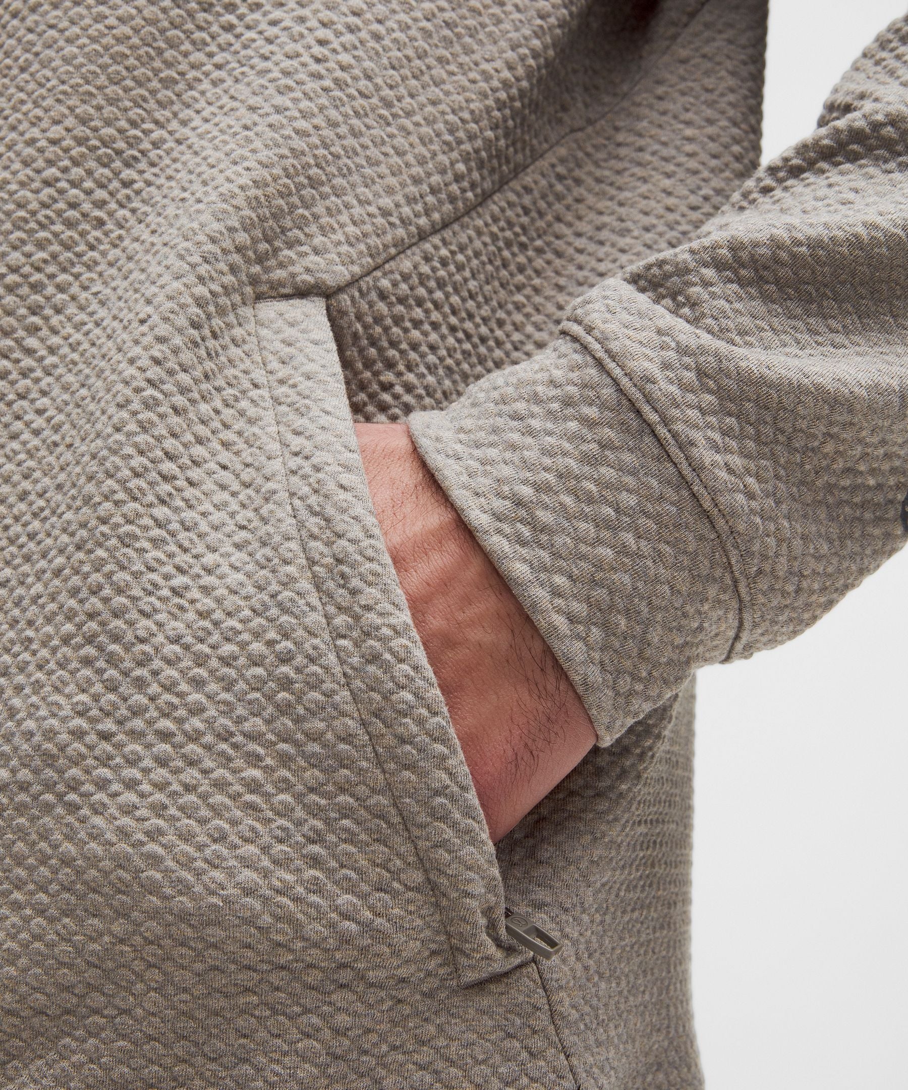 Lululemon Textured Double-Knit Cotton Hoodie Heathered Rover/Black