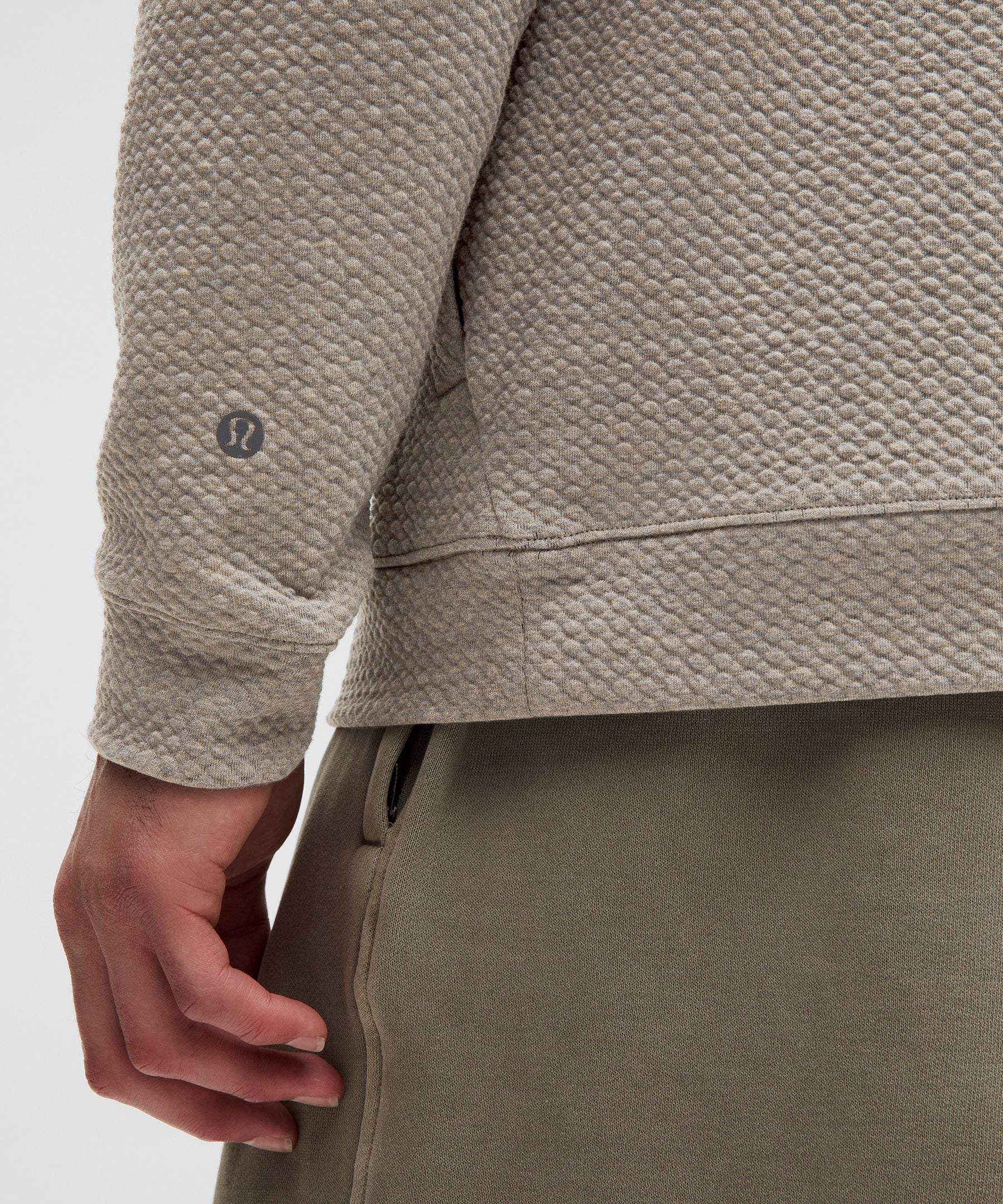 Lululemon Textured Double-Knit Cotton Hoodie Heathered Rover/Black