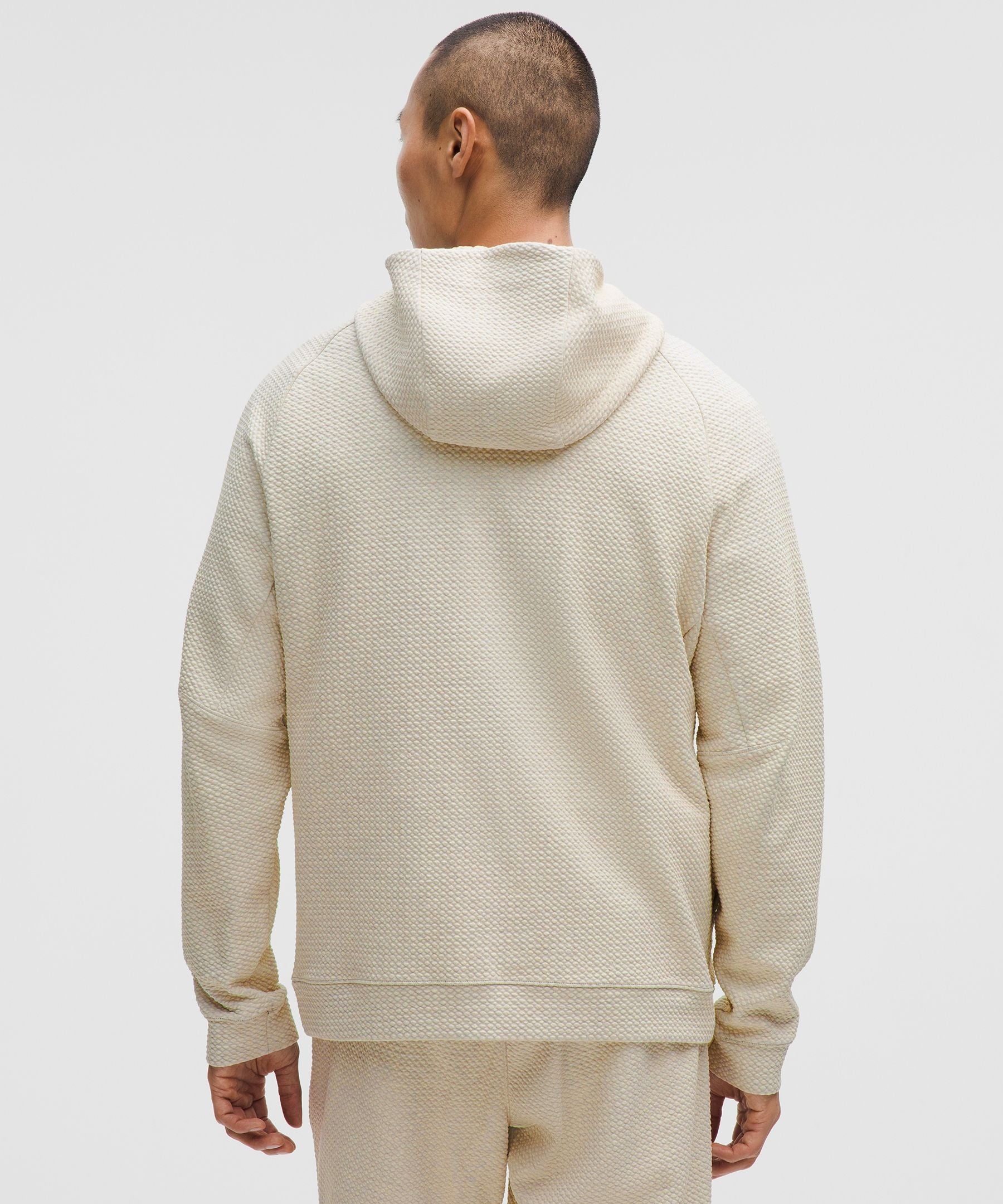 Lululemon Textured Double-Knit Cotton Hoodie Heathered Bone/Black