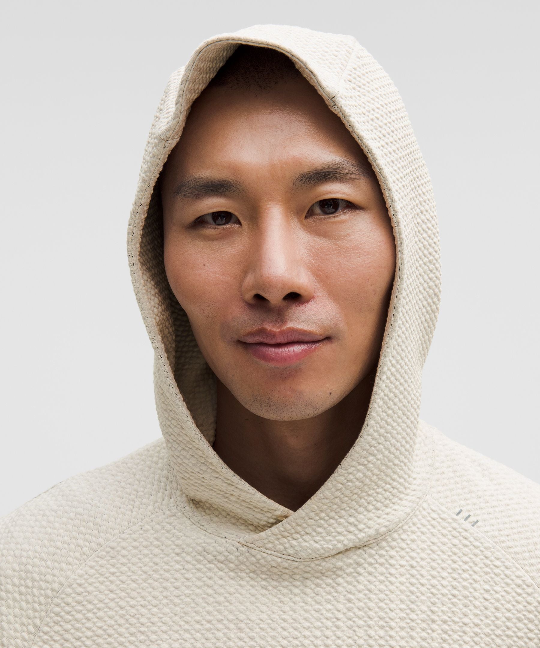 Lululemon Textured Double-Knit Cotton Hoodie Heathered Bone/Black