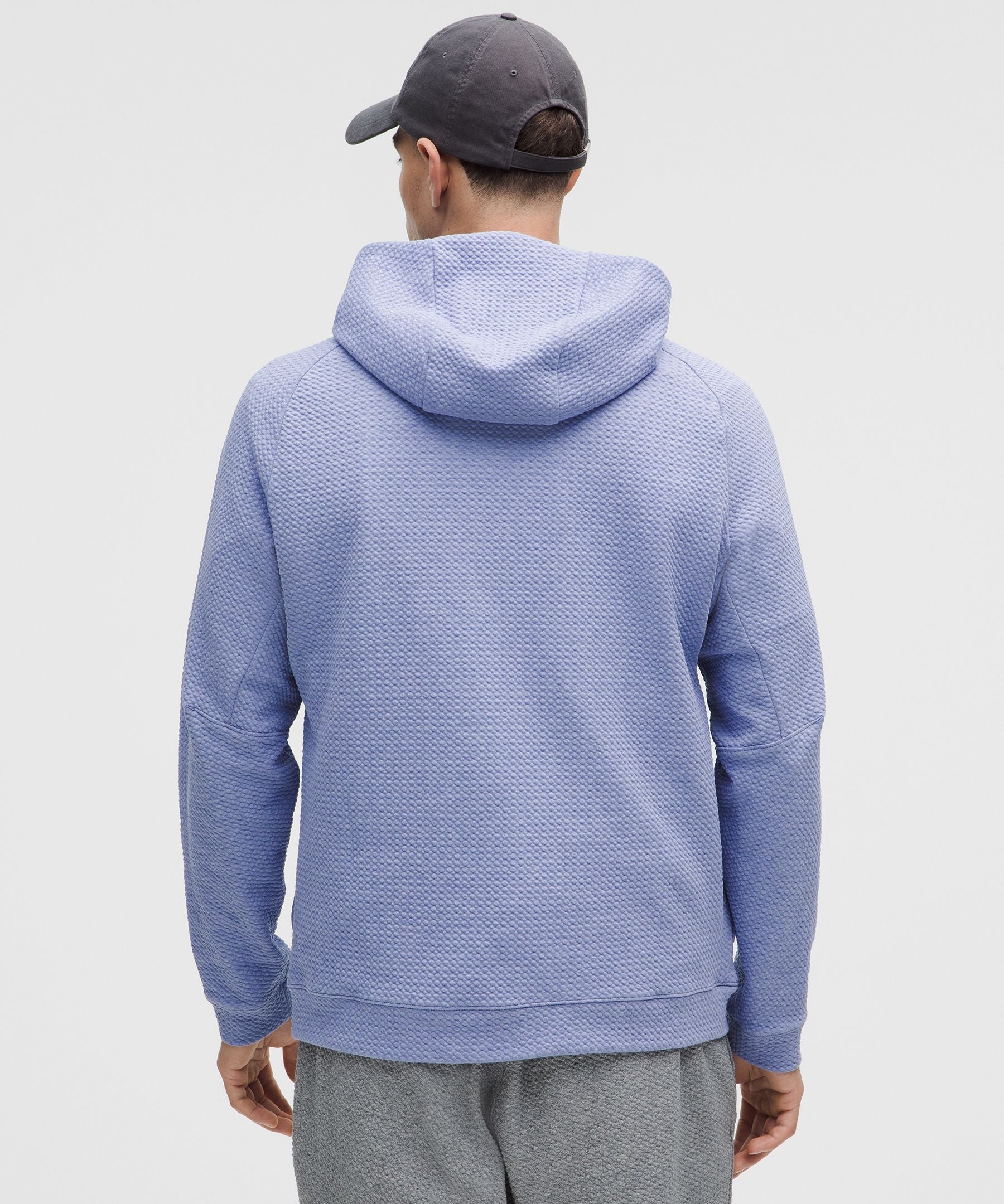 Lululemon Textured Double-Knit Cotton Hoodie Heathered Dusty Lilac/Black