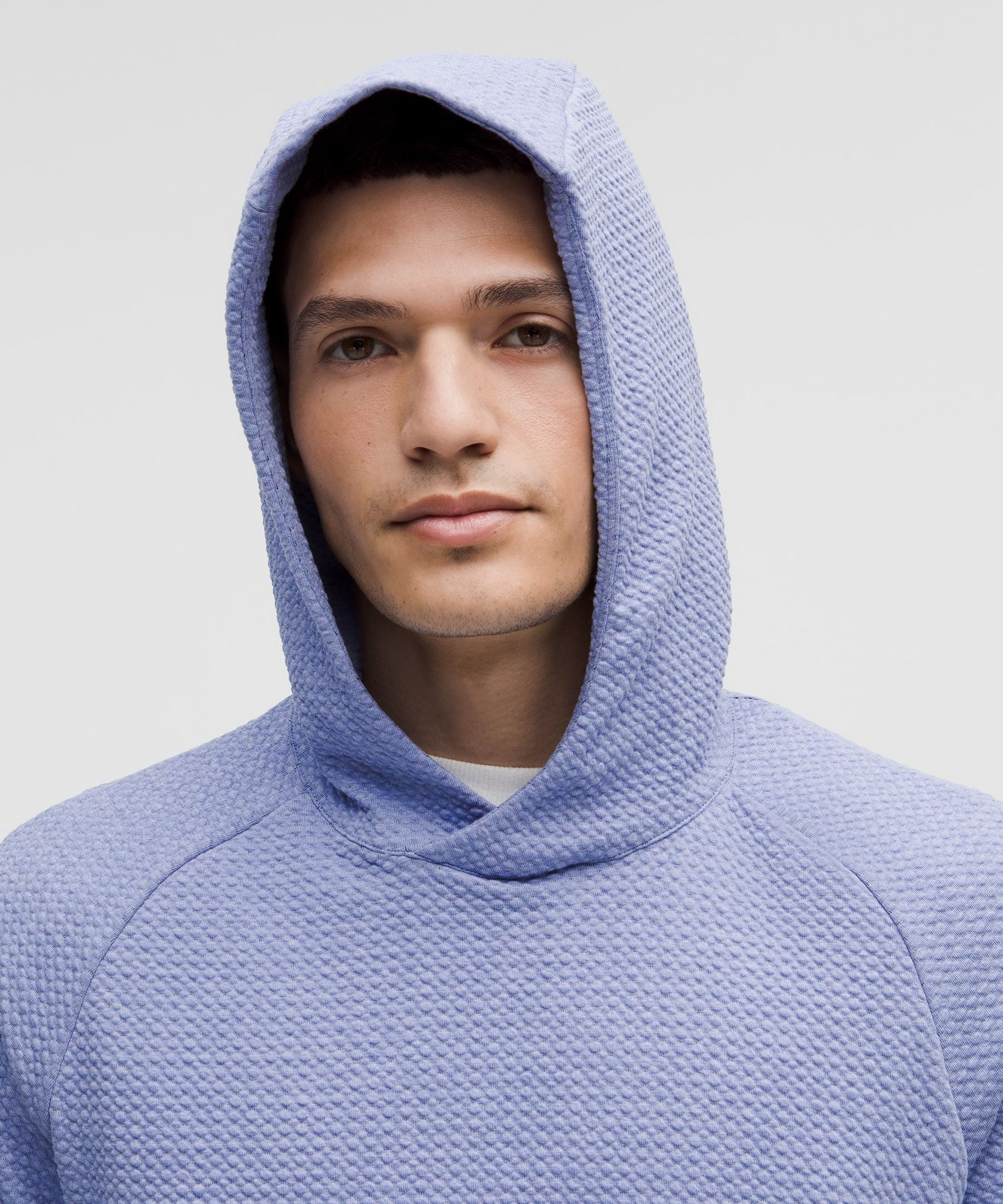 Lululemon Textured Double-Knit Cotton Hoodie Heathered Dusty Lilac/Black