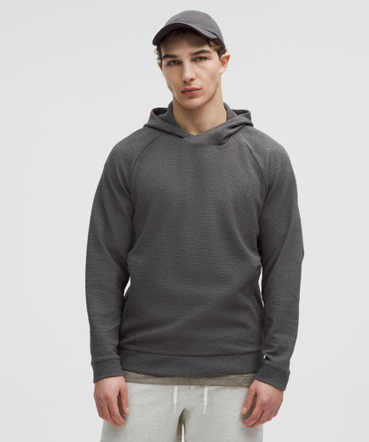 Lululemon Textured Double-Knit Cotton Hoodie Heathered Black/Black