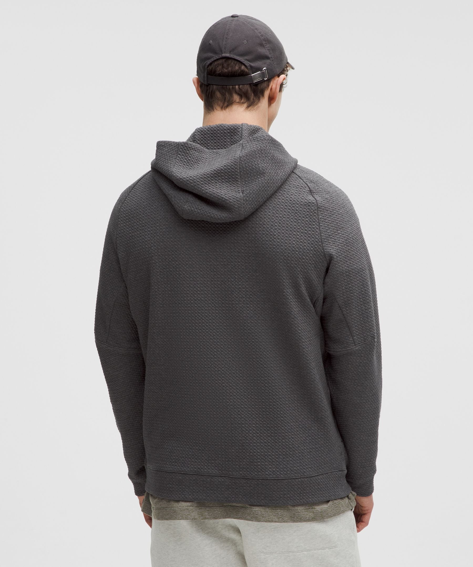 Lululemon Textured Double-Knit Cotton Hoodie Heathered Black/Black