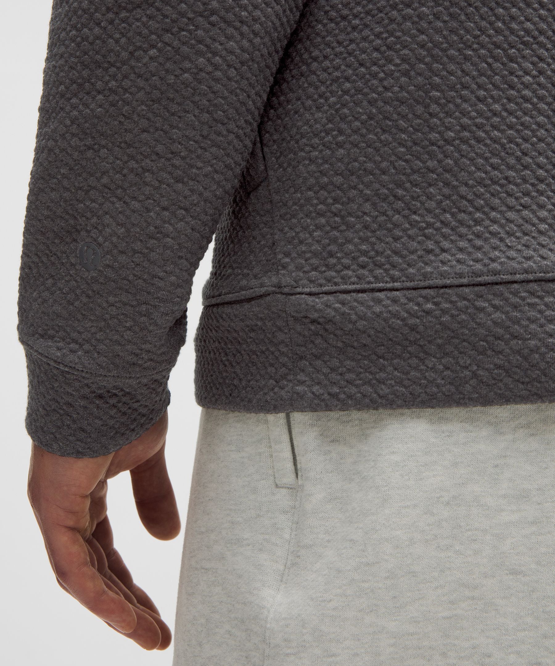 Lululemon Textured Double-Knit Cotton Hoodie Heathered Black/Black