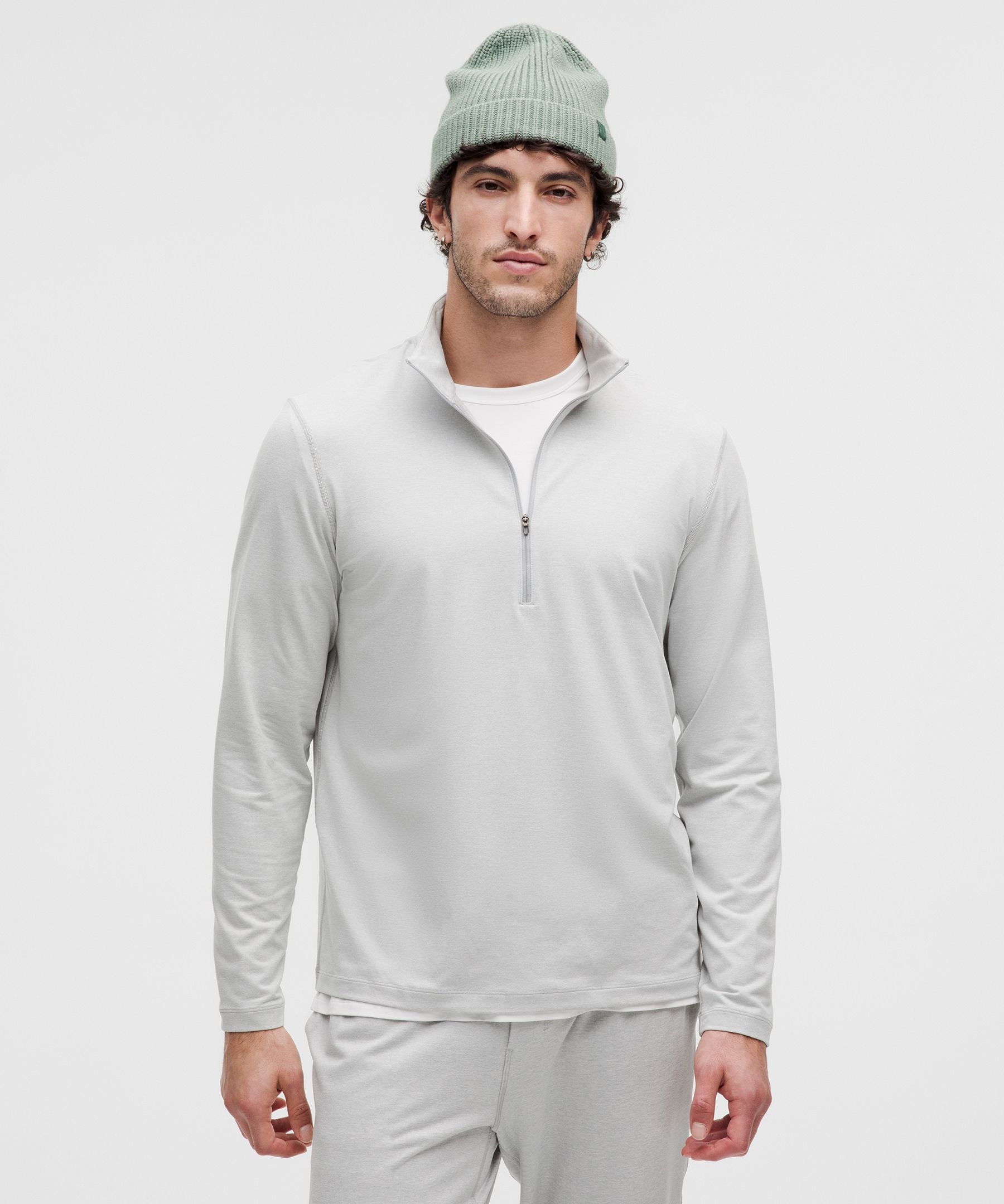 Lululemon Soft Jersey Half Zip Heathered Vapor/Heathered Silver Drop