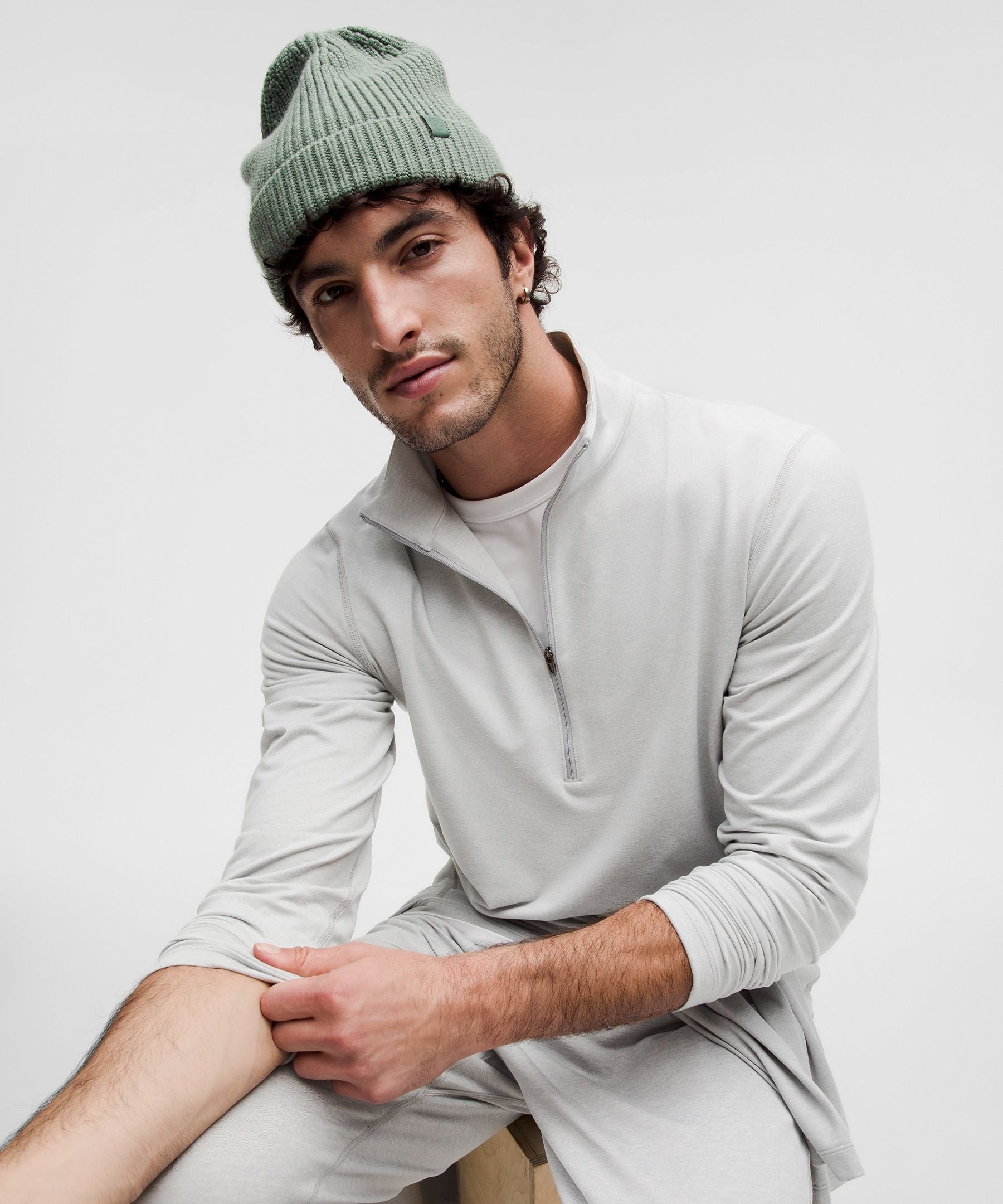 Lululemon Soft Jersey Half Zip Heathered Vapor/Heathered Silver Drop