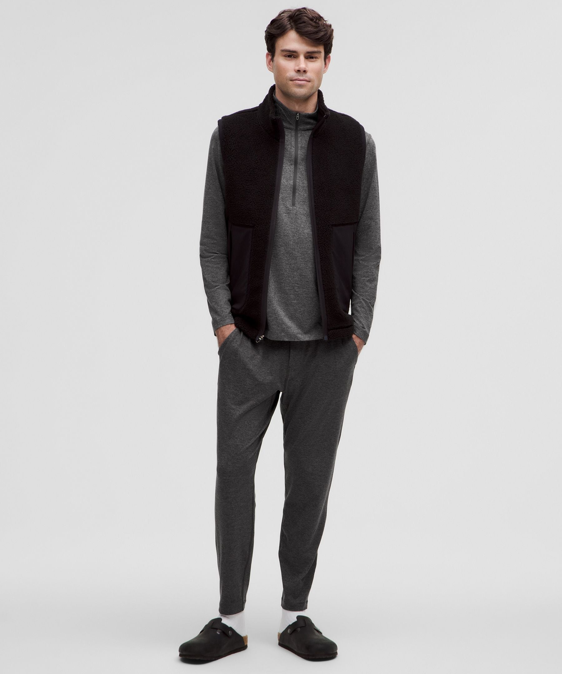 Lululemon Soft Jersey Half Zip Heathered Black/Heathered Graphite Grey