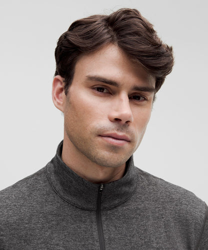Lululemon Soft Jersey Half Zip Heathered Black/Heathered Graphite Grey