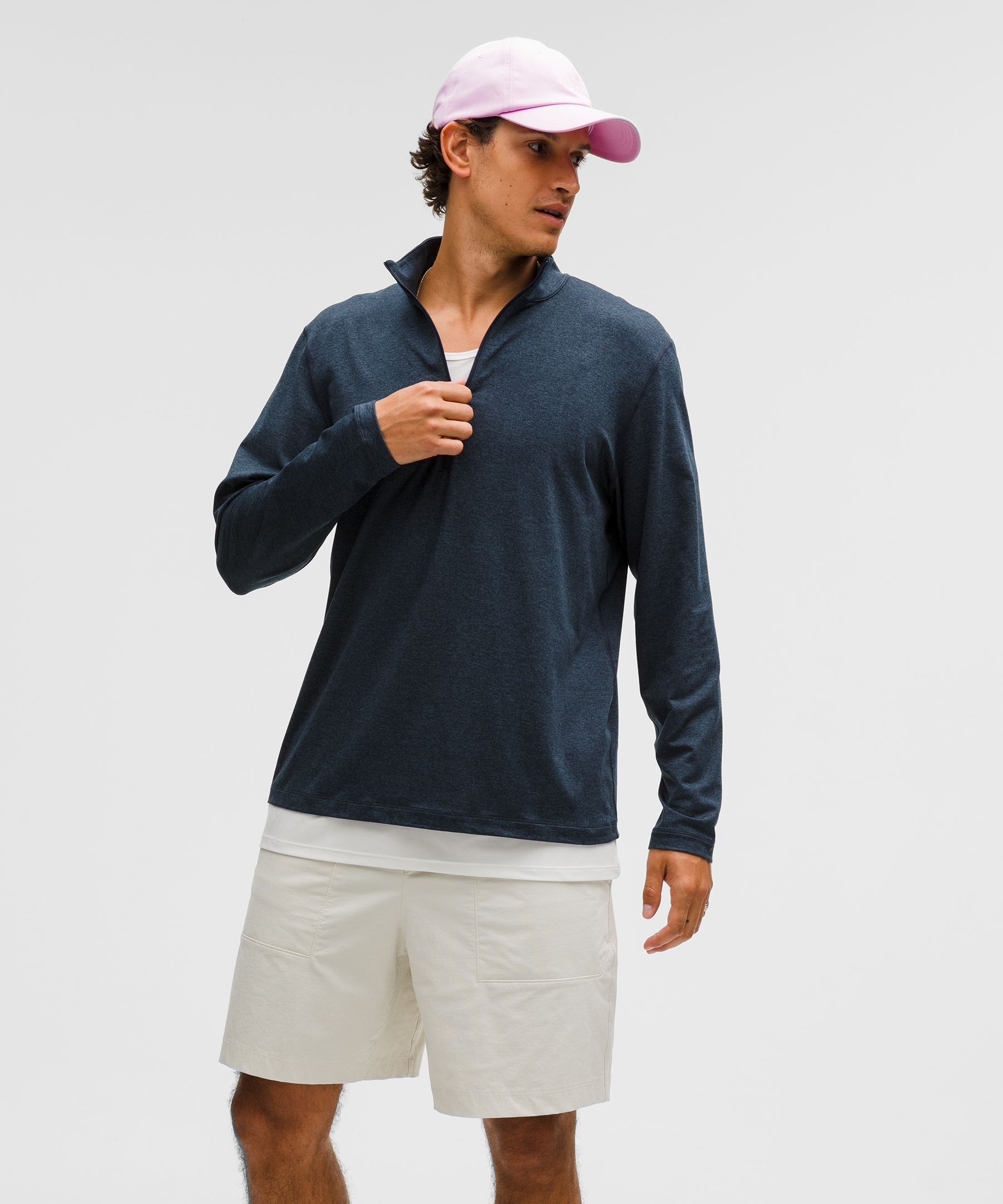 Lululemon Soft Jersey Half Zip Heathered Classic Navy/Heathered True Navy