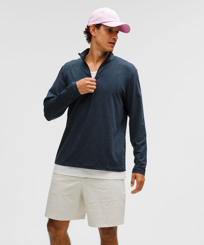 Lululemon Soft Jersey Half Zip Heathered Classic Navy/Heathered True Navy