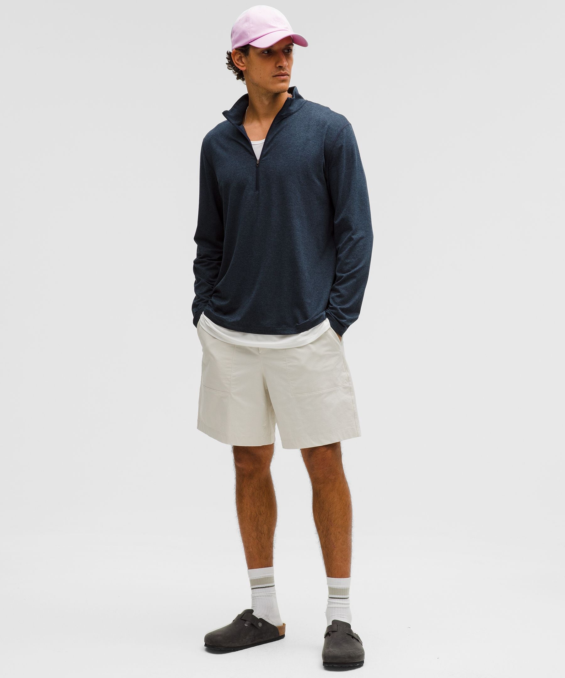 Lululemon Soft Jersey Half Zip Heathered Classic Navy/Heathered True Navy