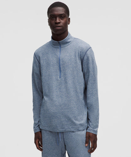 Lululemon Soft Jersey Half Zip Heathered Blue Twill/Heathered Dove Grey
