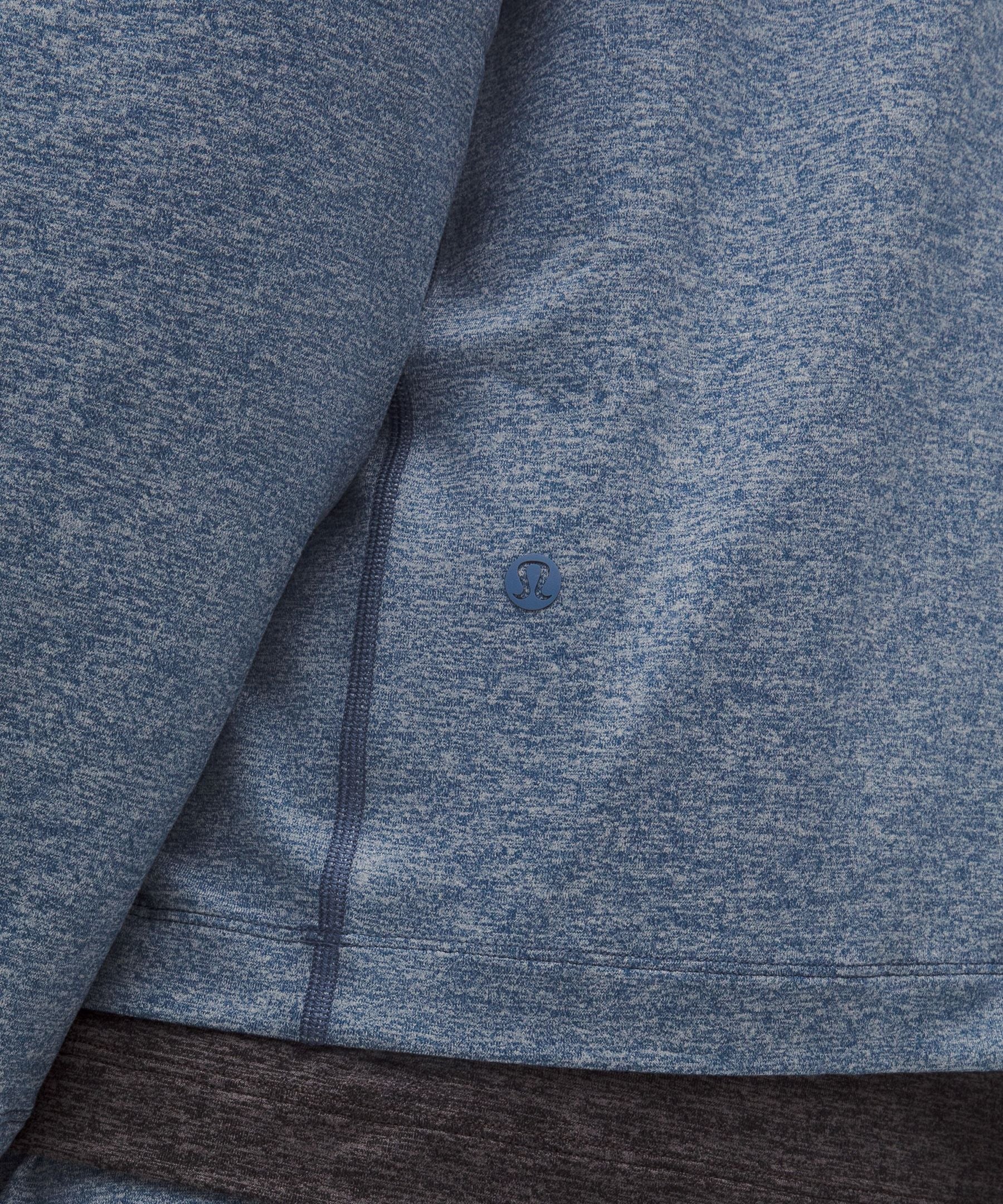 Lululemon Soft Jersey Half Zip Heathered Blue Twill/Heathered Dove Grey