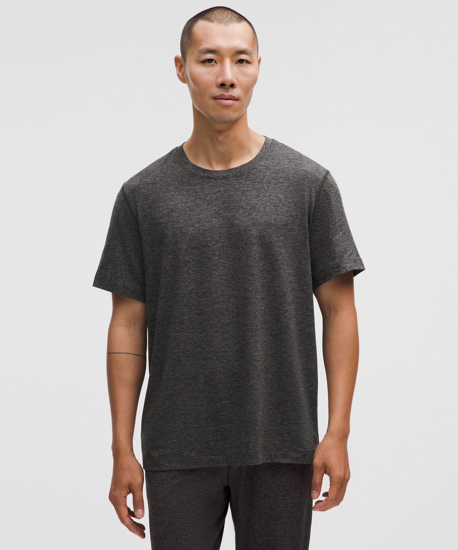 Lululemon Soft Jersey Short-Sleeve Shirt Heathered Black/Heathered Graphite Grey