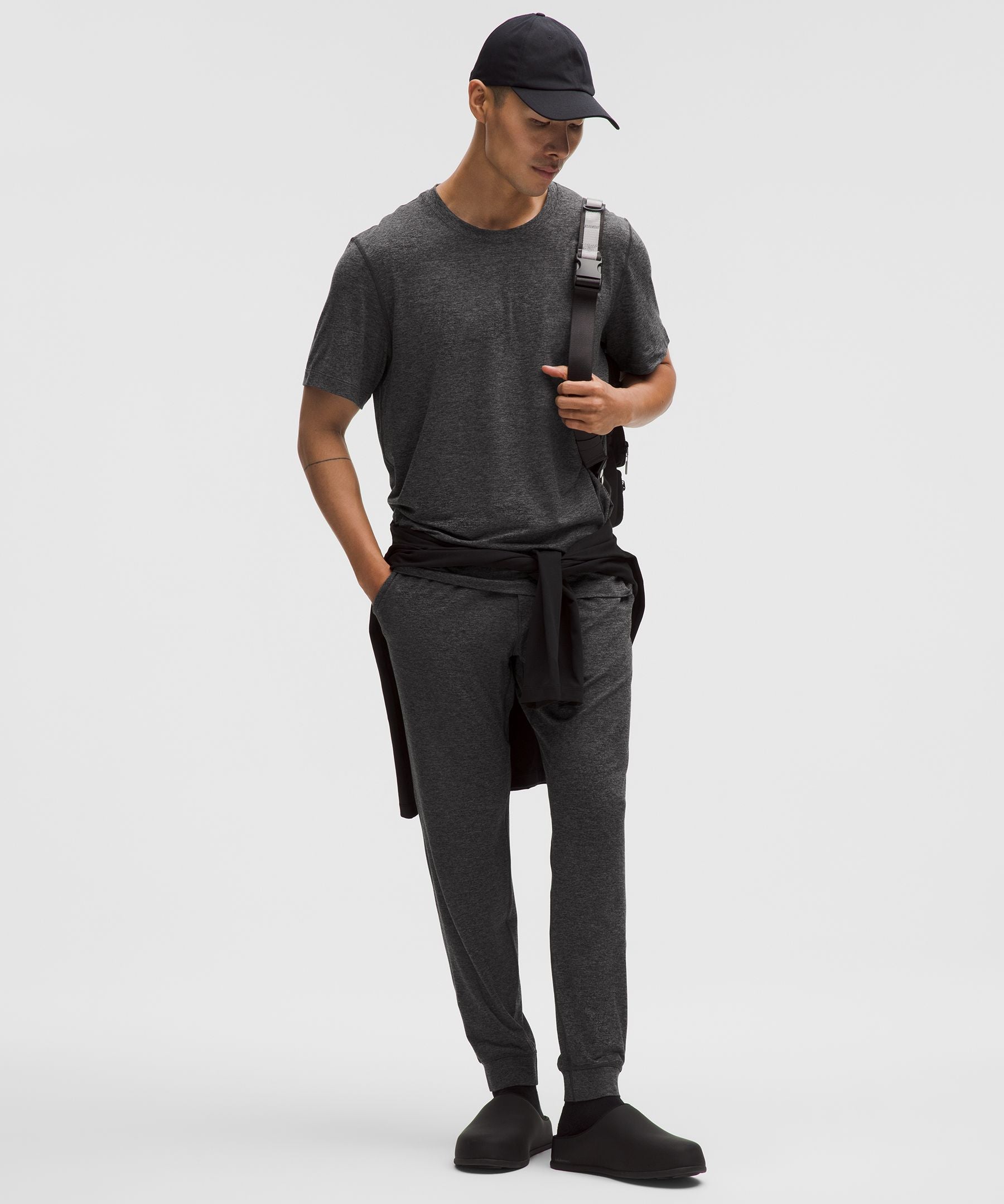 Lululemon Soft Jersey Short-Sleeve Shirt Heathered Black/Heathered Graphite Grey