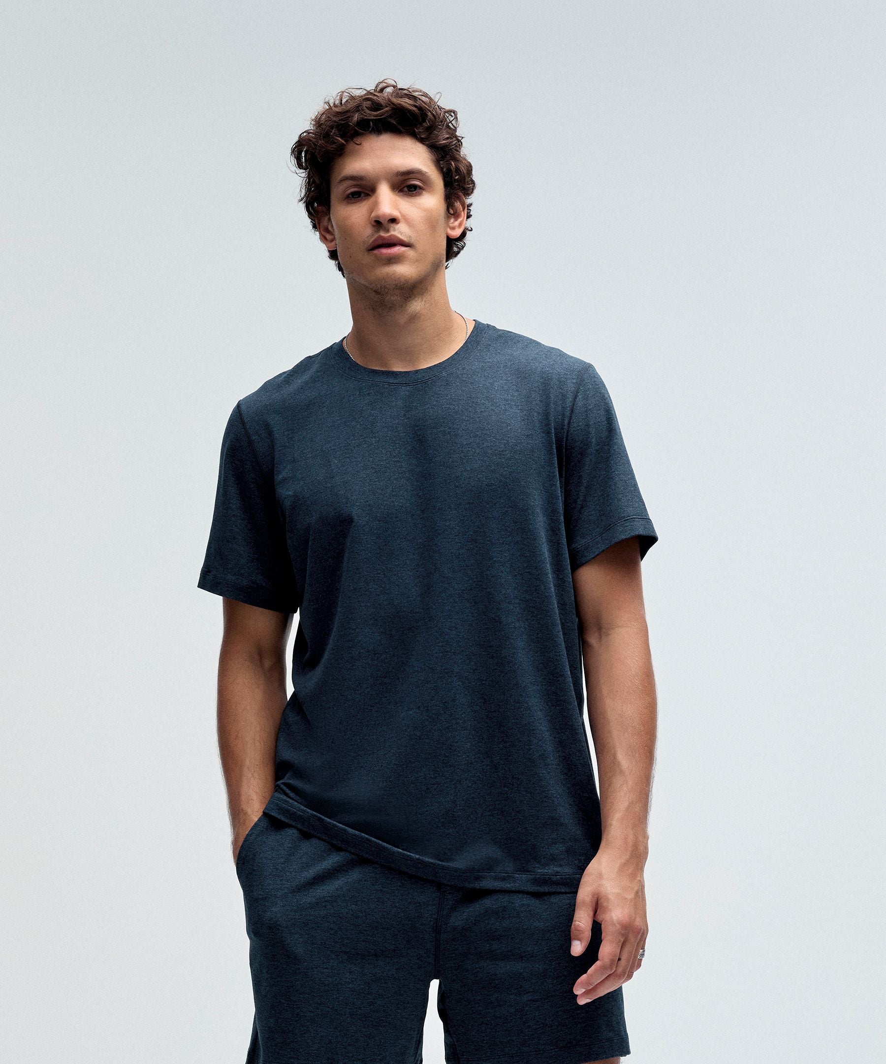 Lululemon Soft Jersey Short-Sleeve Shirt Heathered Classic Navy/Heathered True Navy