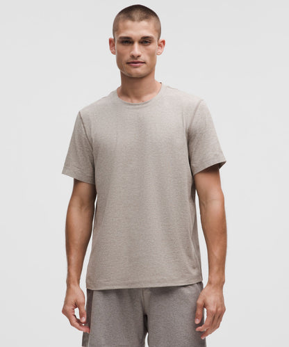 Lululemon Soft Jersey Short-Sleeve Shirt Heathered Warm Ash Grey/Heathered Light Ivory