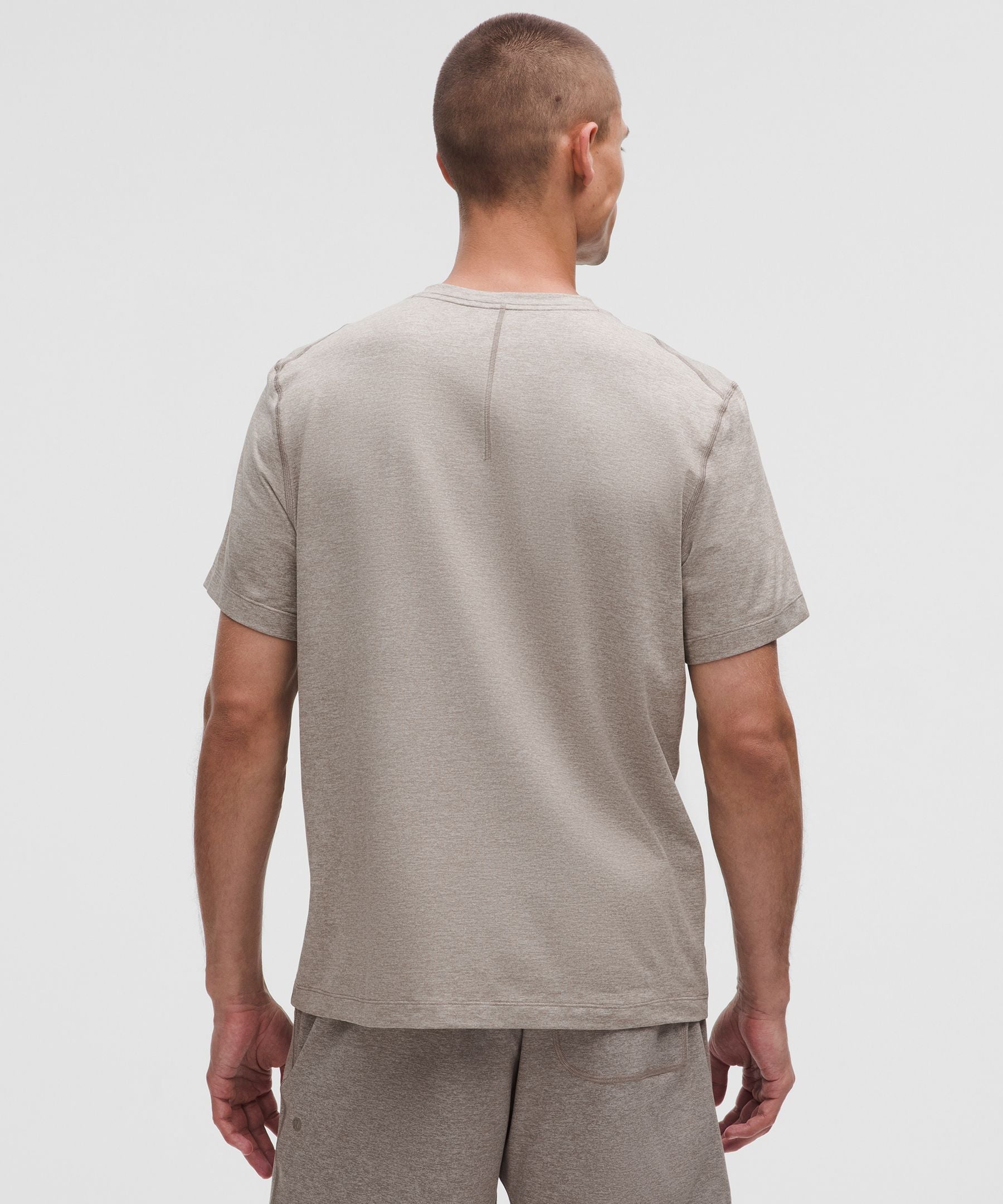 Lululemon Soft Jersey Short-Sleeve Shirt Heathered Warm Ash Grey/Heathered Light Ivory