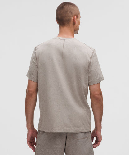 Lululemon Soft Jersey Short-Sleeve Shirt Heathered Warm Ash Grey/Heathered Light Ivory