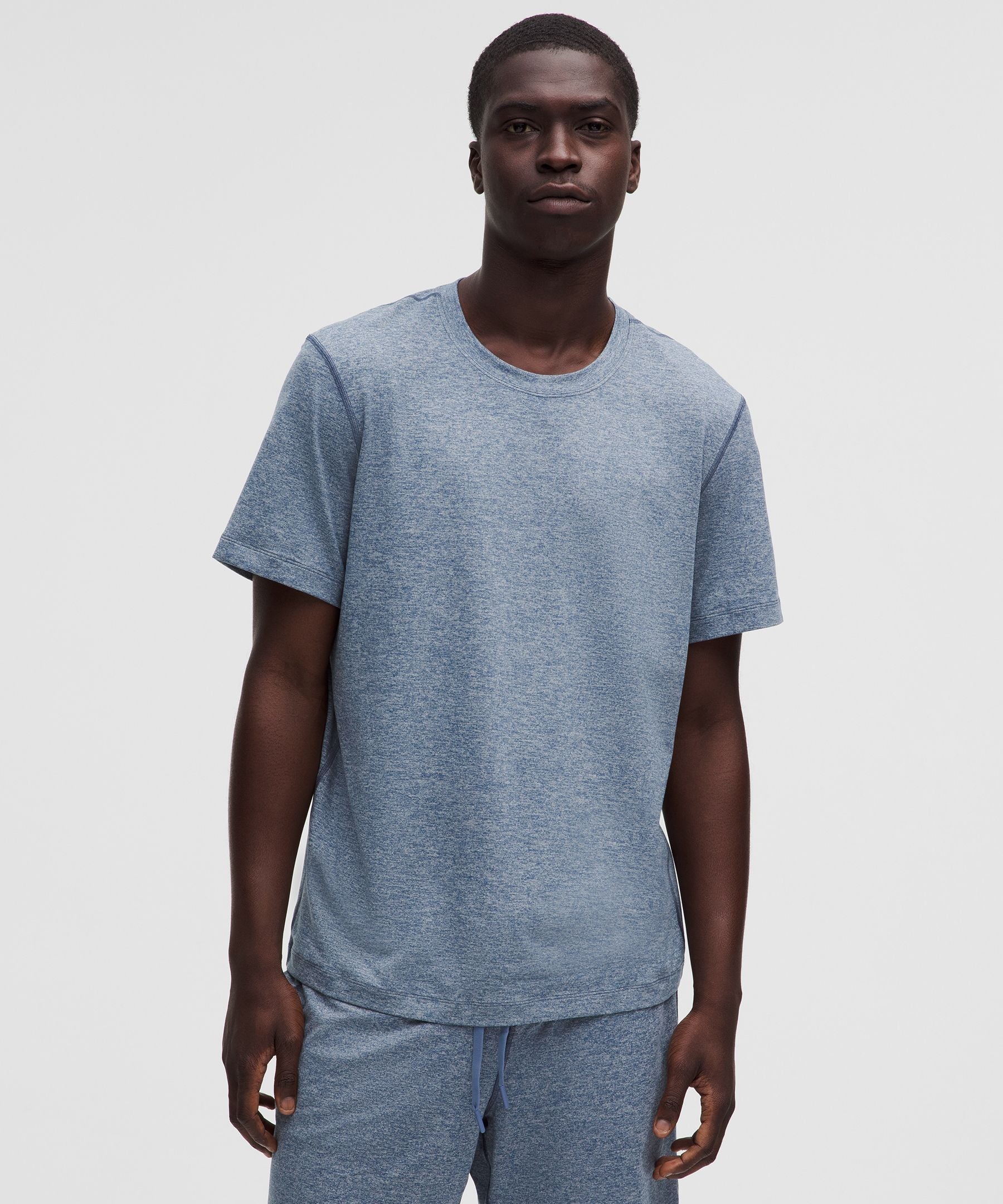 Lululemon Soft Jersey Short-Sleeve Shirt Heathered Blue Twill/Heathered Dove Grey