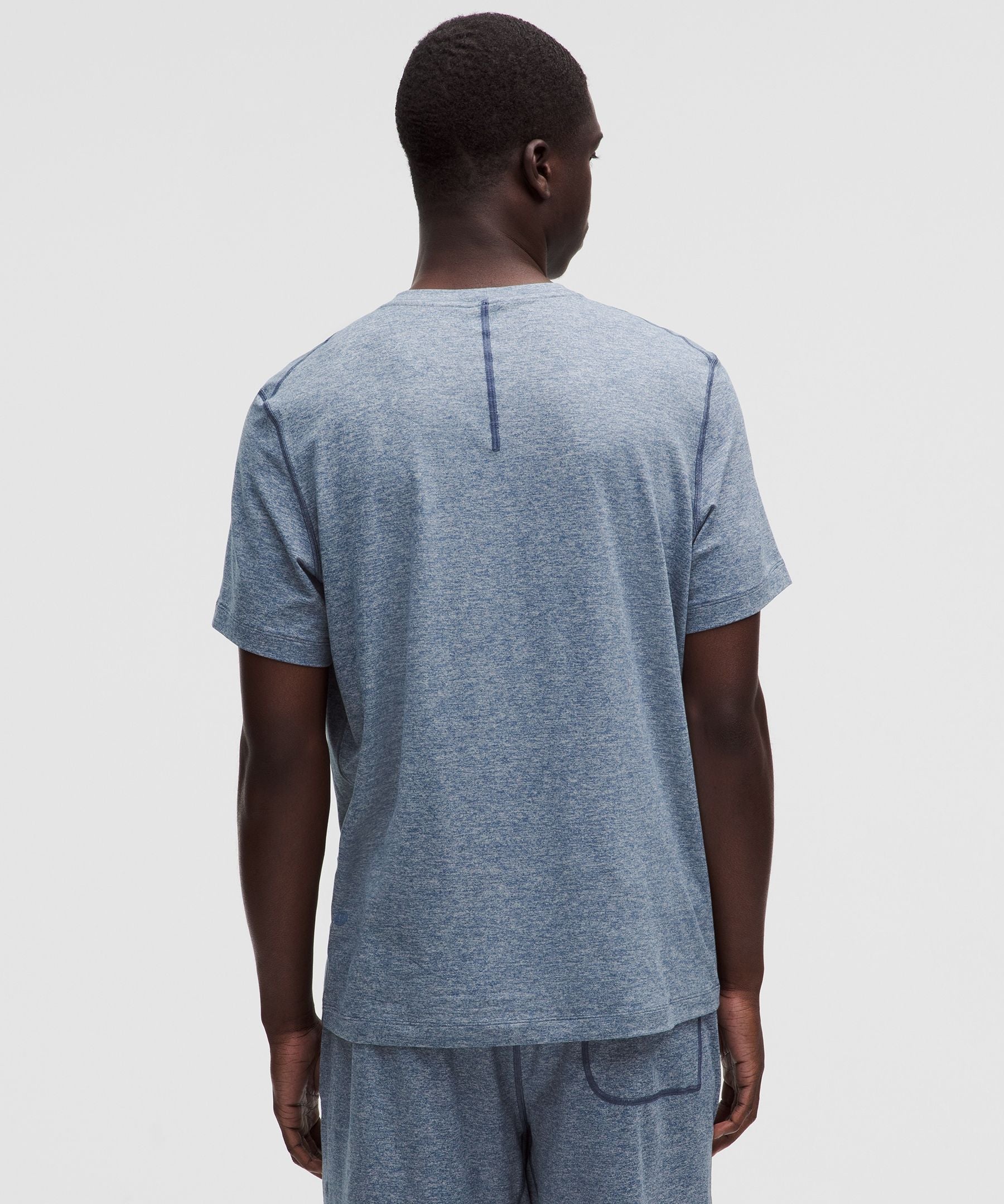 Lululemon Soft Jersey Short-Sleeve Shirt Heathered Blue Twill/Heathered Dove Grey