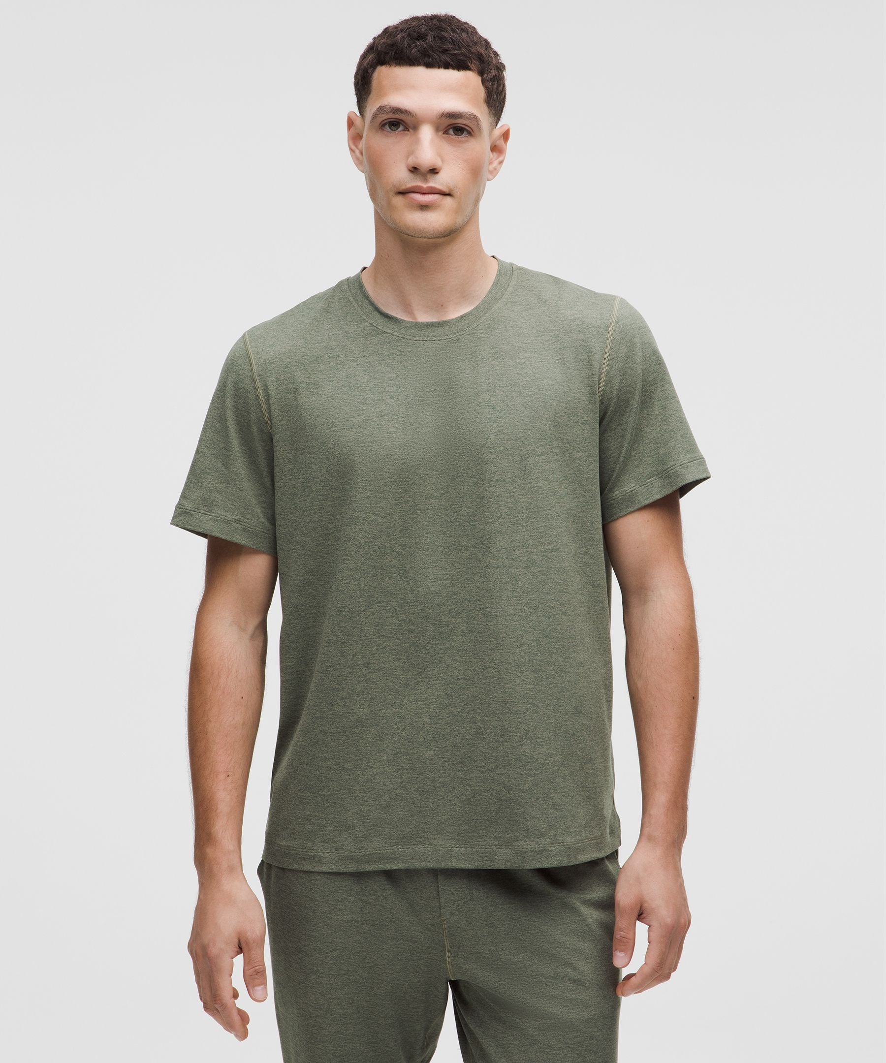 Lululemon Soft Jersey Short-Sleeve Shirt Heathered Palm Deco/Heathered Bay Leaf