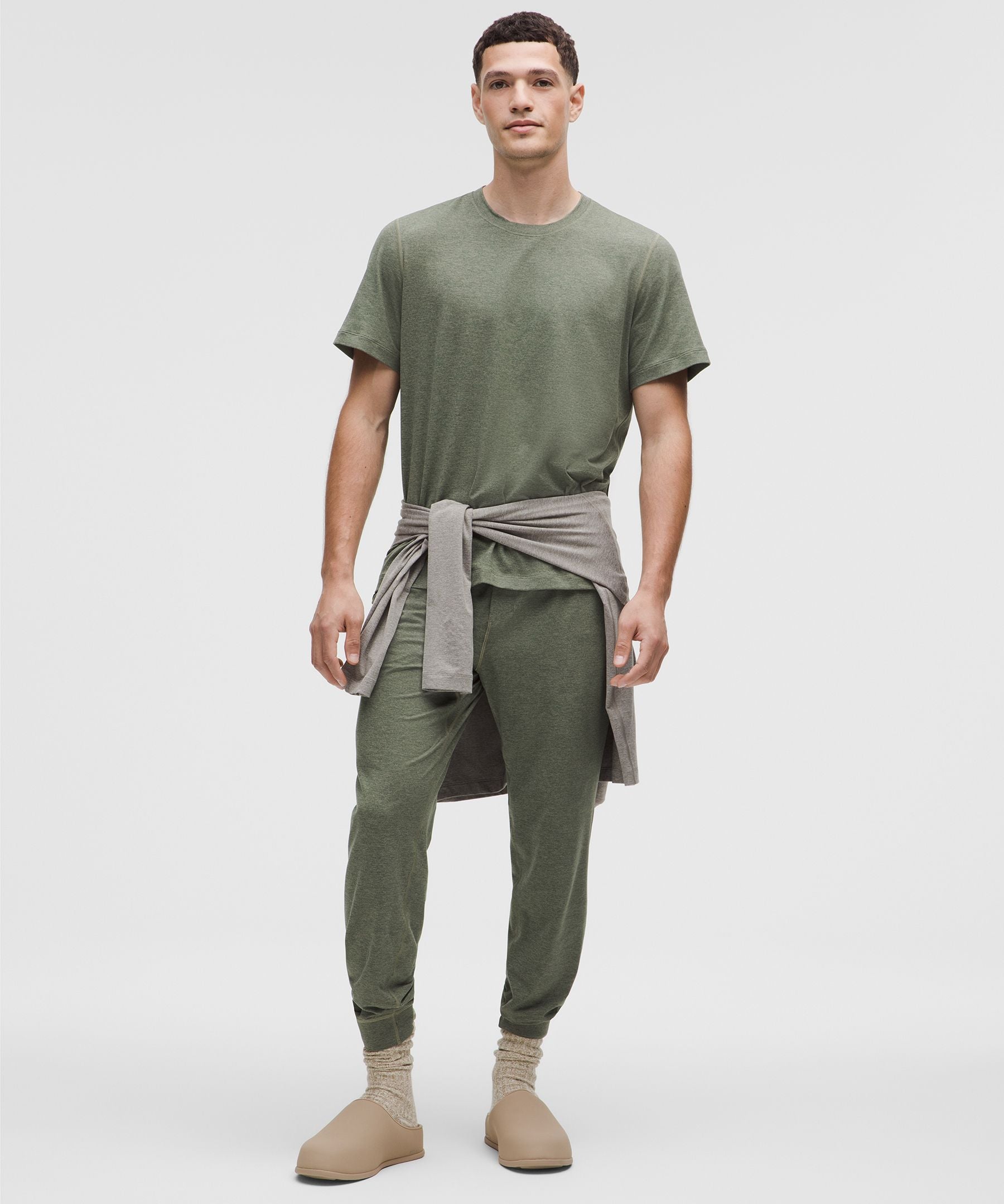 Lululemon Soft Jersey Short-Sleeve Shirt Heathered Palm Deco/Heathered Bay Leaf