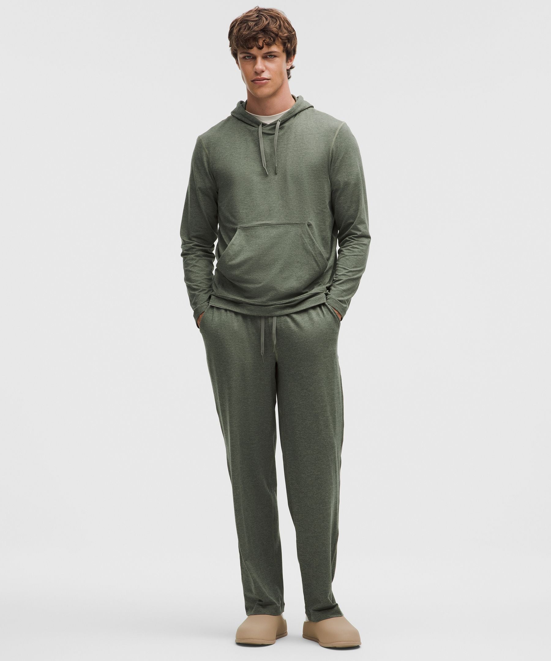 Lululemon Soft Jersey Pullover Hoodie Heathered Palm Deco/Heathered Bay Leaf