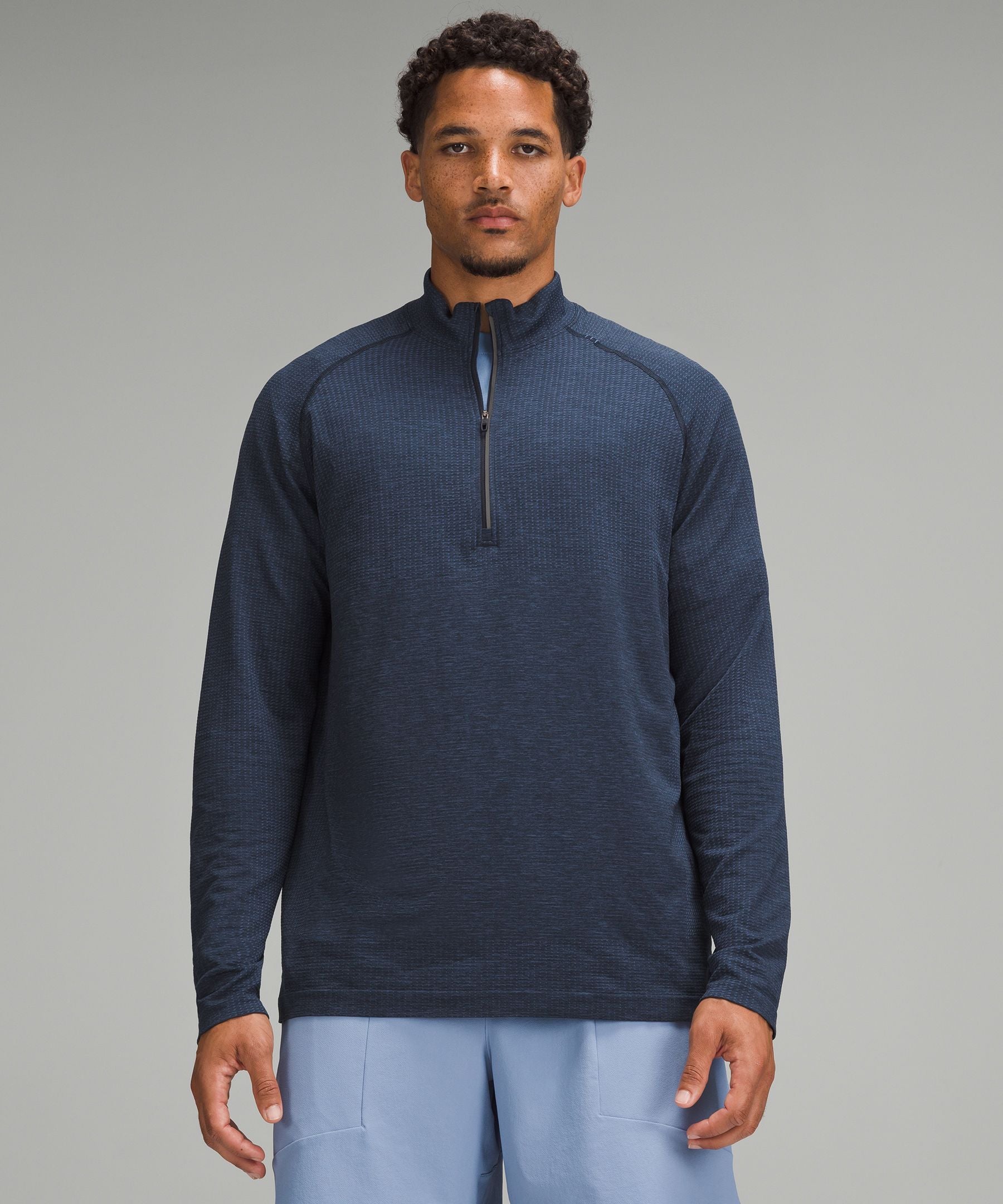 Lululemon Metal Vent Tech Half Zip Mineral Blue/True Navy