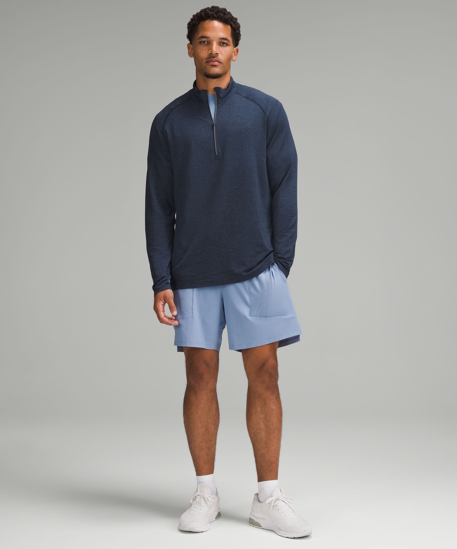 Lululemon Metal Vent Tech Half Zip Mineral Blue/True Navy