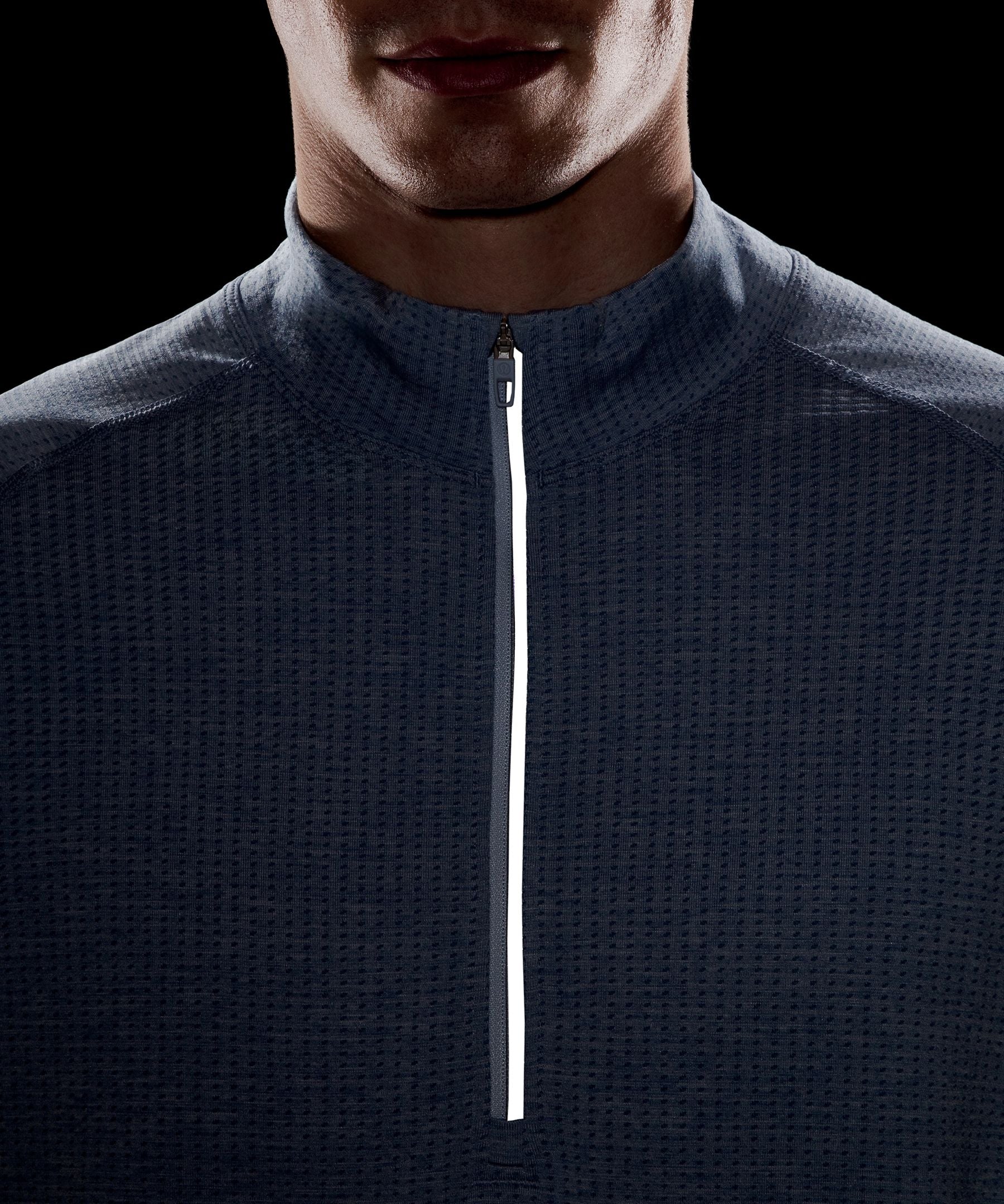 Lululemon Metal Vent Tech Half Zip Washed Denim/Starch Blue